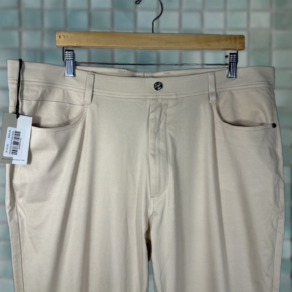 Collars & Co CEO Tech Pull On Pants Men Stone 40x30 Chino Stretch Flat Front Wrangler: No disregard.