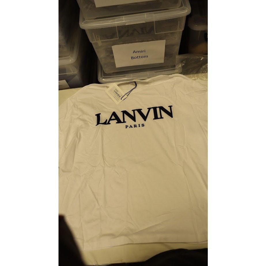 Lanvin o1rshd1 Embroidered Oversize T-Shirt in Optic White Size US XL / EU 56 / 4 - 13 Thumbnail