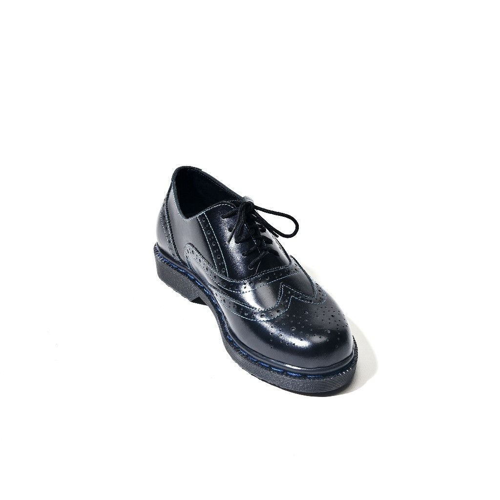 Designer × Leather Cassius Oxford Black Blue Stiches Size US 9 / EU 42 - 2 Thumbnail