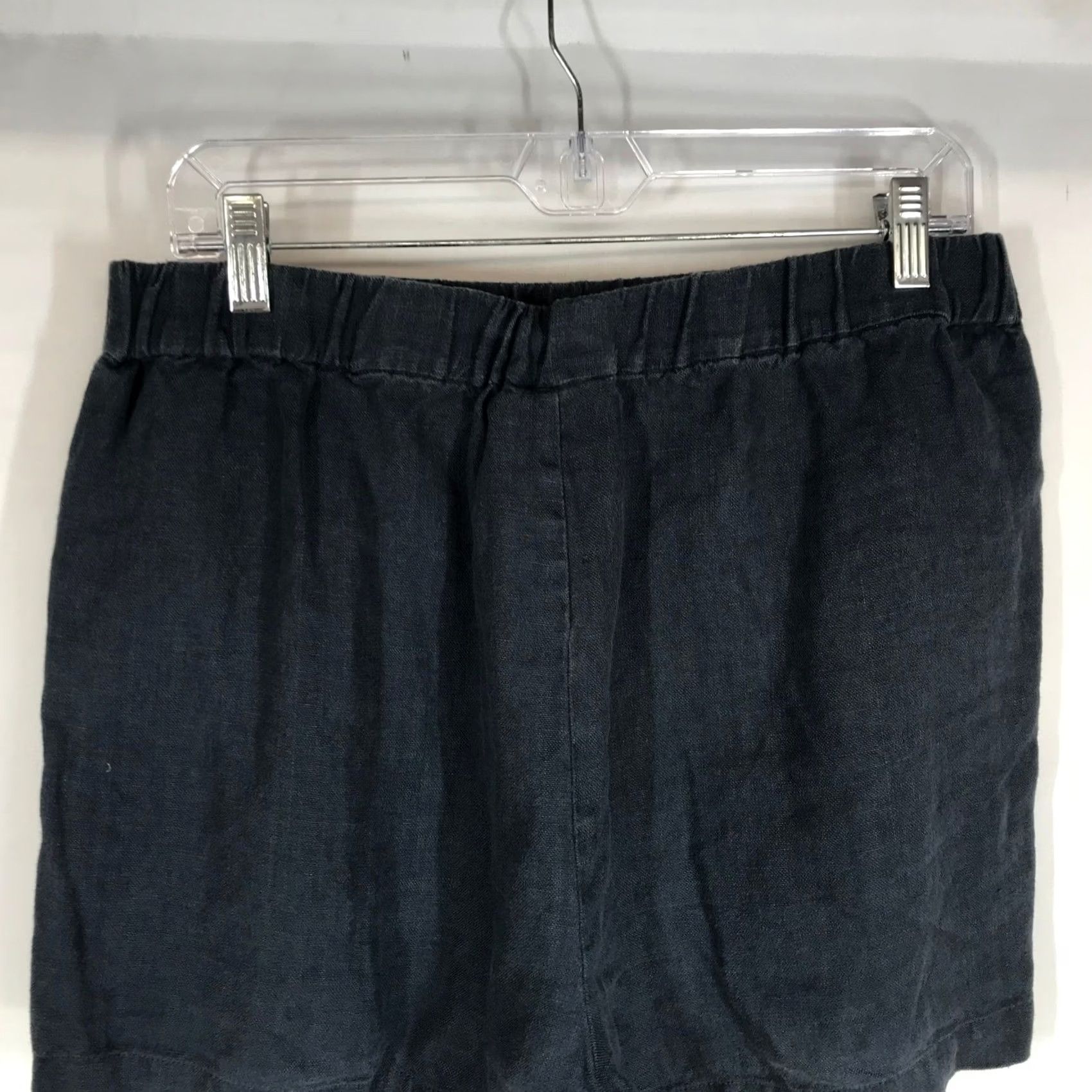 Pendleton Pendleton Womens Large 100% Linen Pull On Elastic Waist Shorts Charcoal Navy Size 36" / US 14 / IT 50 - 5 Thumbnail