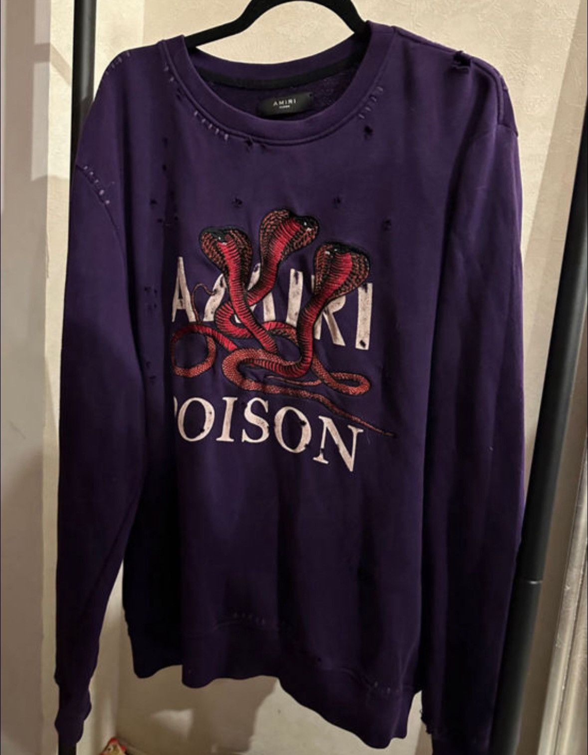Amiri Amiri Poison Distressed Sweatshirt Size US M / EU 48-50 / 2 - 1 Thumbnail
