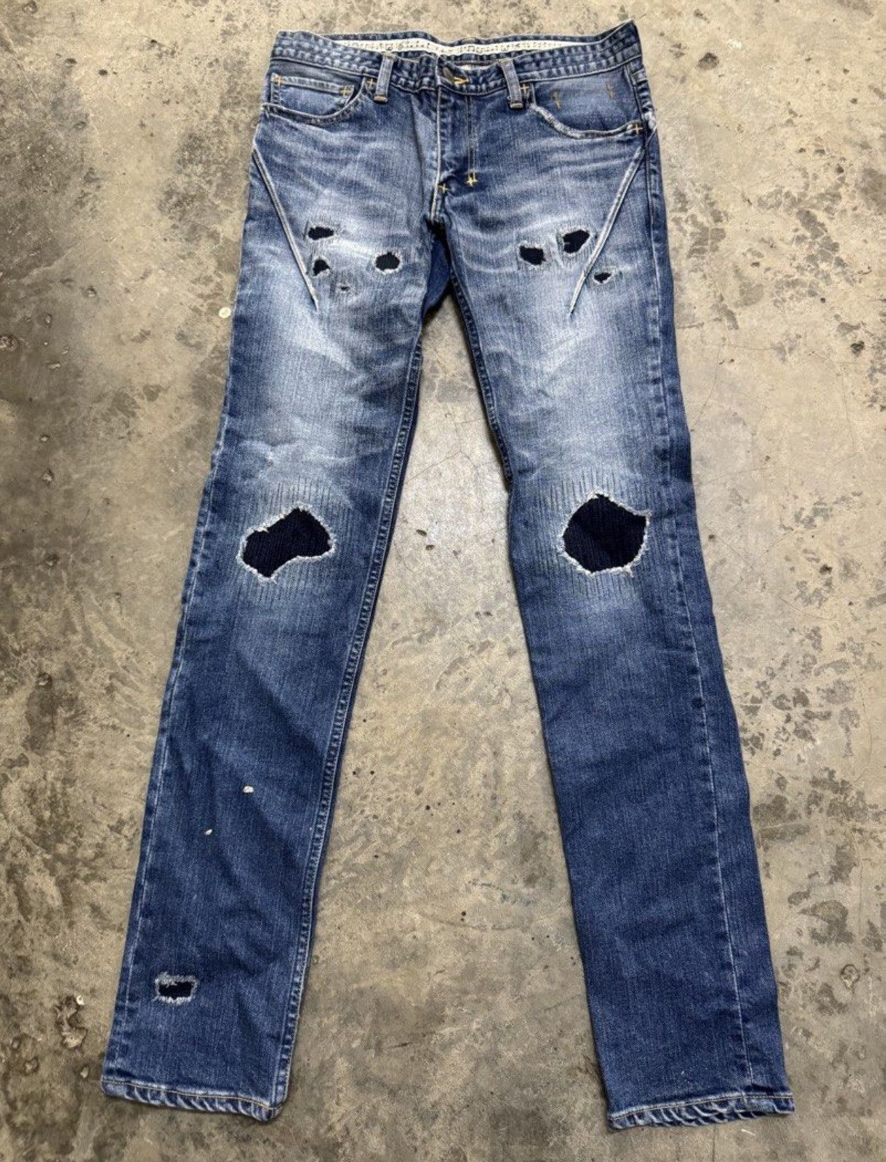Number (N)ine NUMBER NINE DISTRESSED BULLET JEANS Size US 32 / EU 48 - 1 Thumbnail
