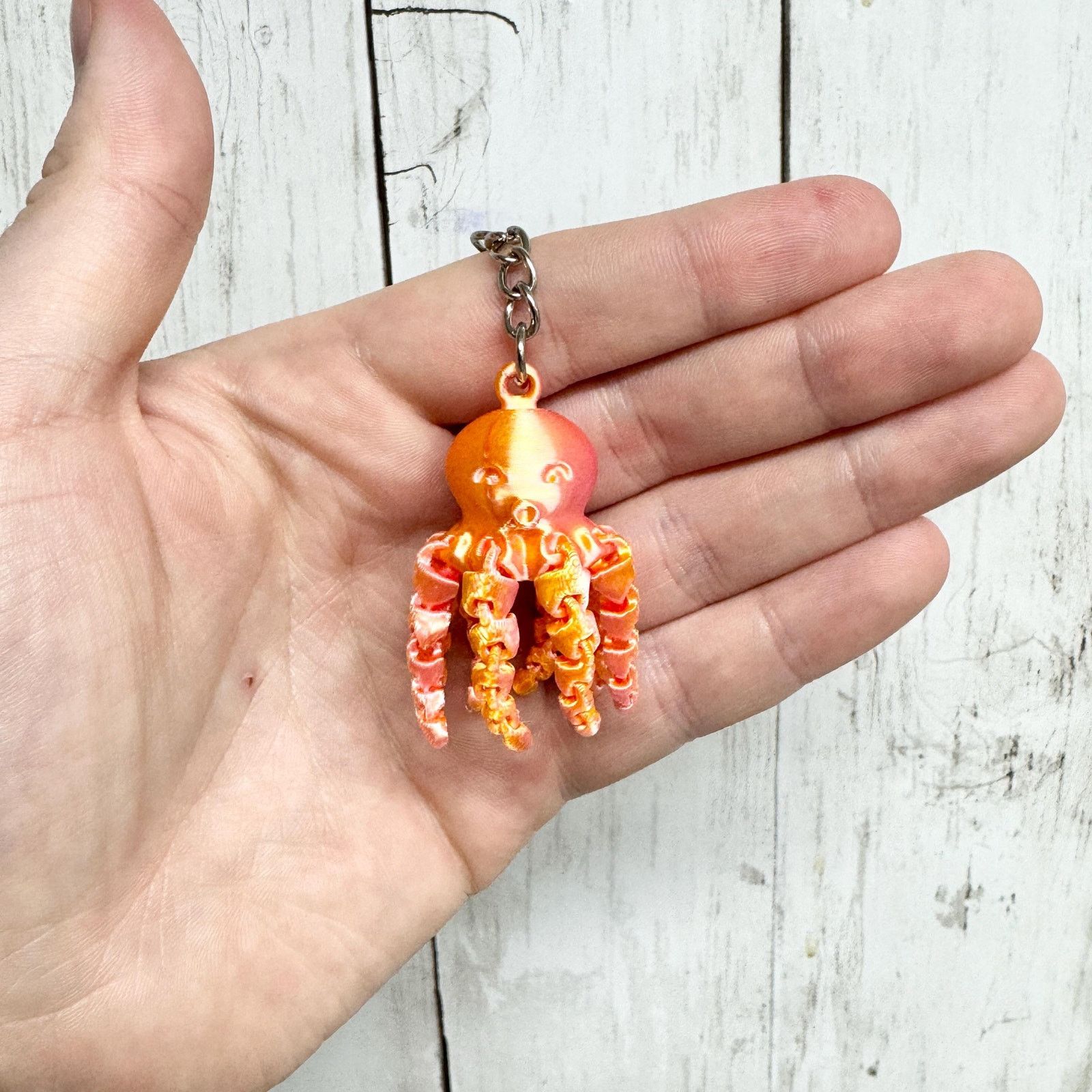 Other Eradesant 3D Printed Pink/Orange Octopus Keychain Unique Size ONE SIZE - 4 Thumbnail