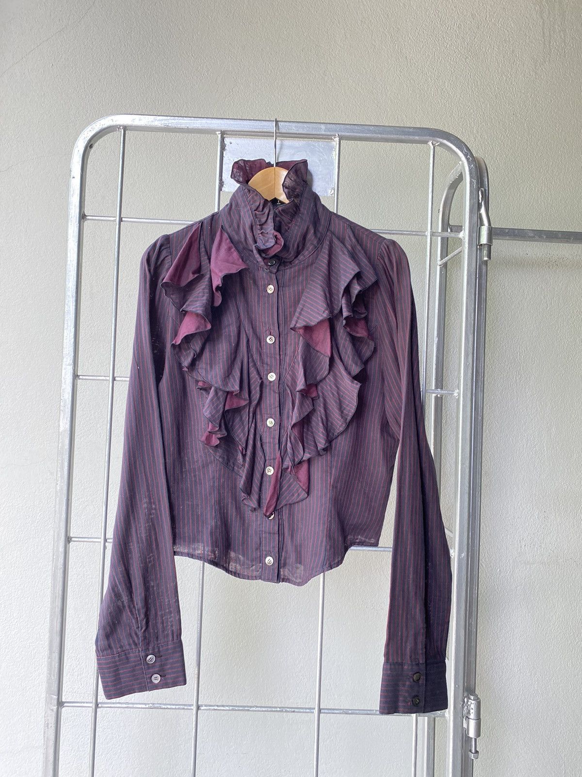 If Six Was Nine × Japanese Brand × Seditionaries BPN Black Peace Now punk ruffle shirt Size M / US 6-8 / IT 42-44 - 19 Thumbnail
