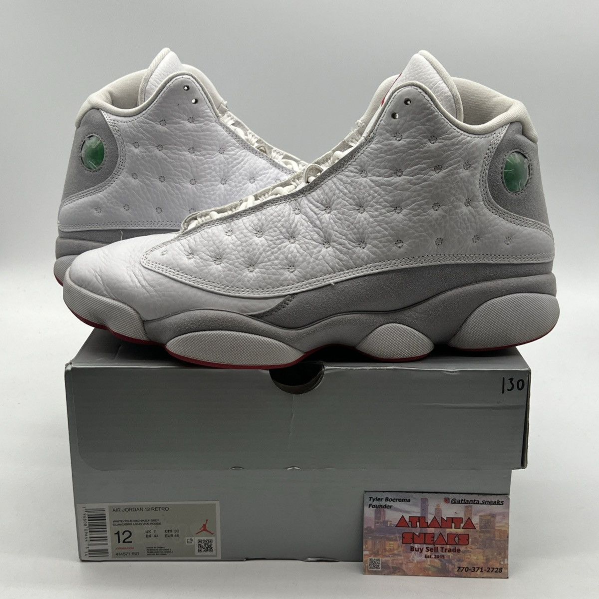 Jordan Brand Air Jordan 13 white wolf grey Size US 12 / EU 45 - 1 Thumbnail