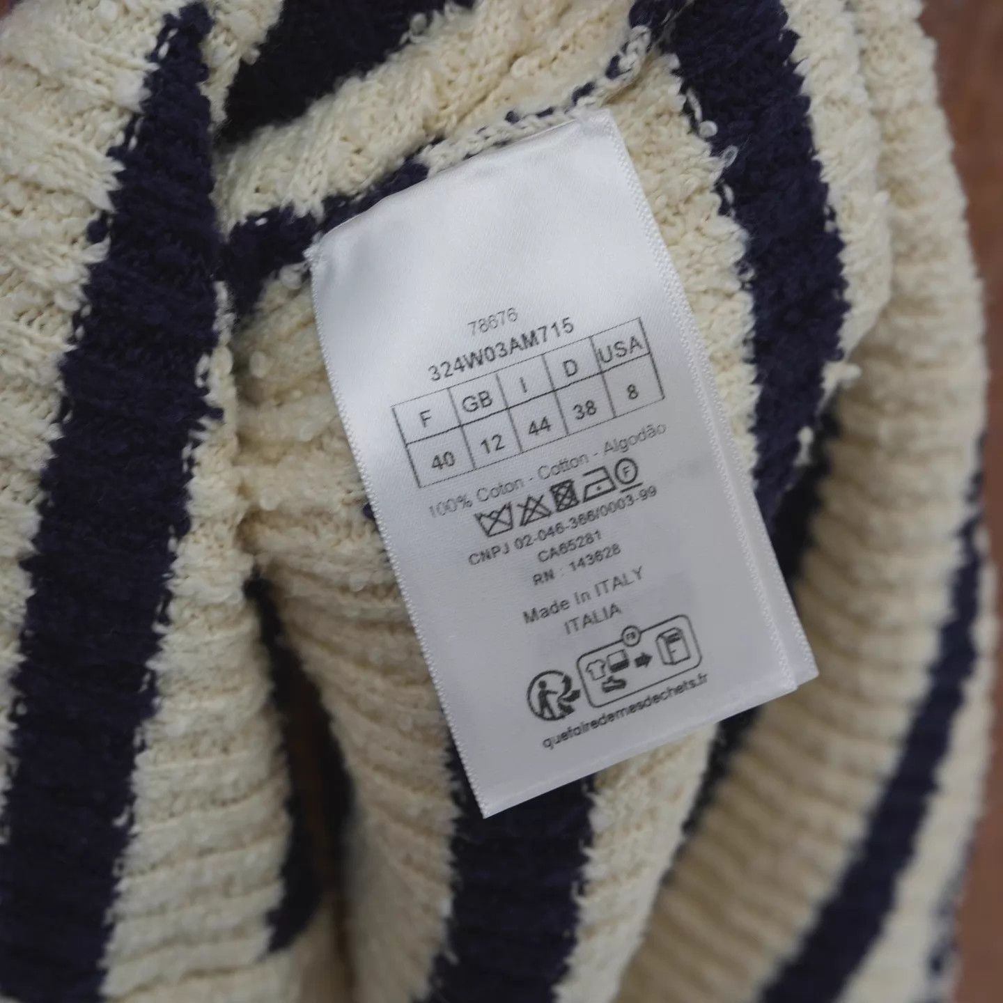 Dior Dior SS24 B/W Striped Knit Sweater L 99 DM1105 Size M / US 6-8 / IT 42-44 - 5 Thumbnail