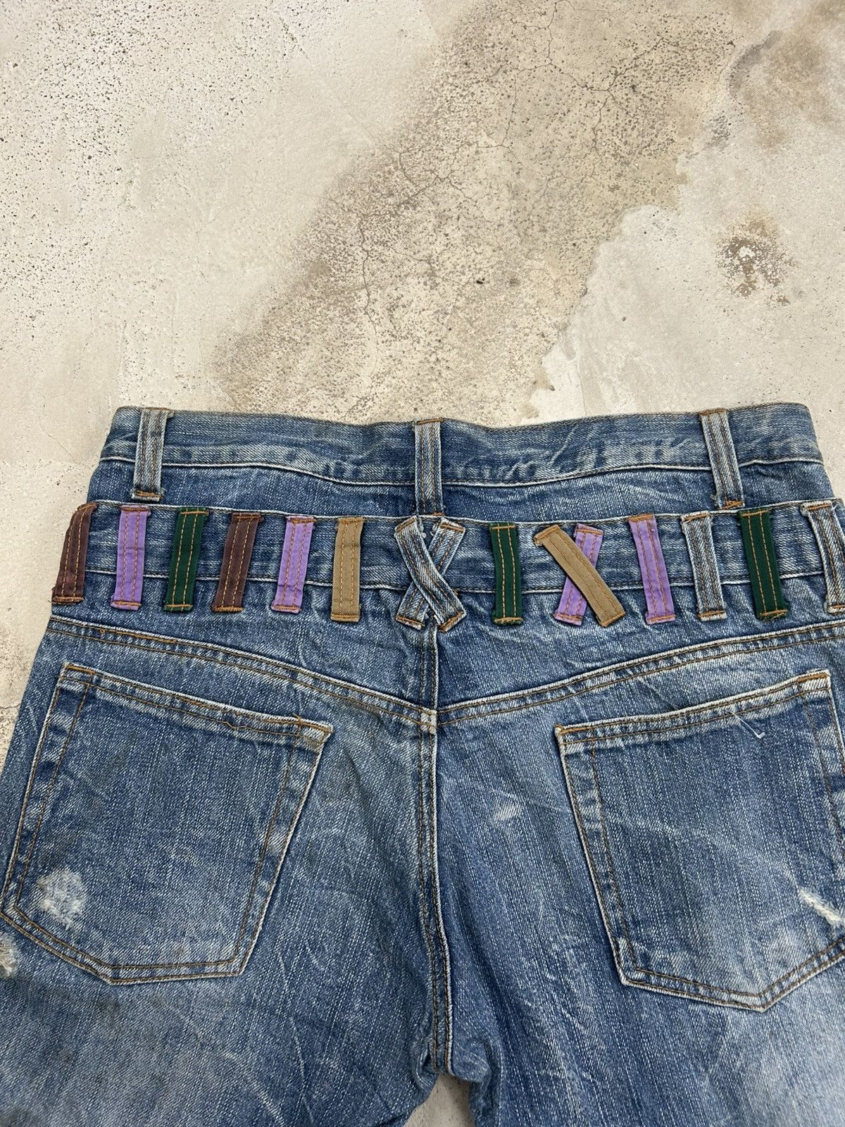 Le Grande Bleu (L.G.B.) Nylaus Distressed Y2K Clawn Marks Archive Rave Watanabe Size US 33 - 19 Thumbnail
