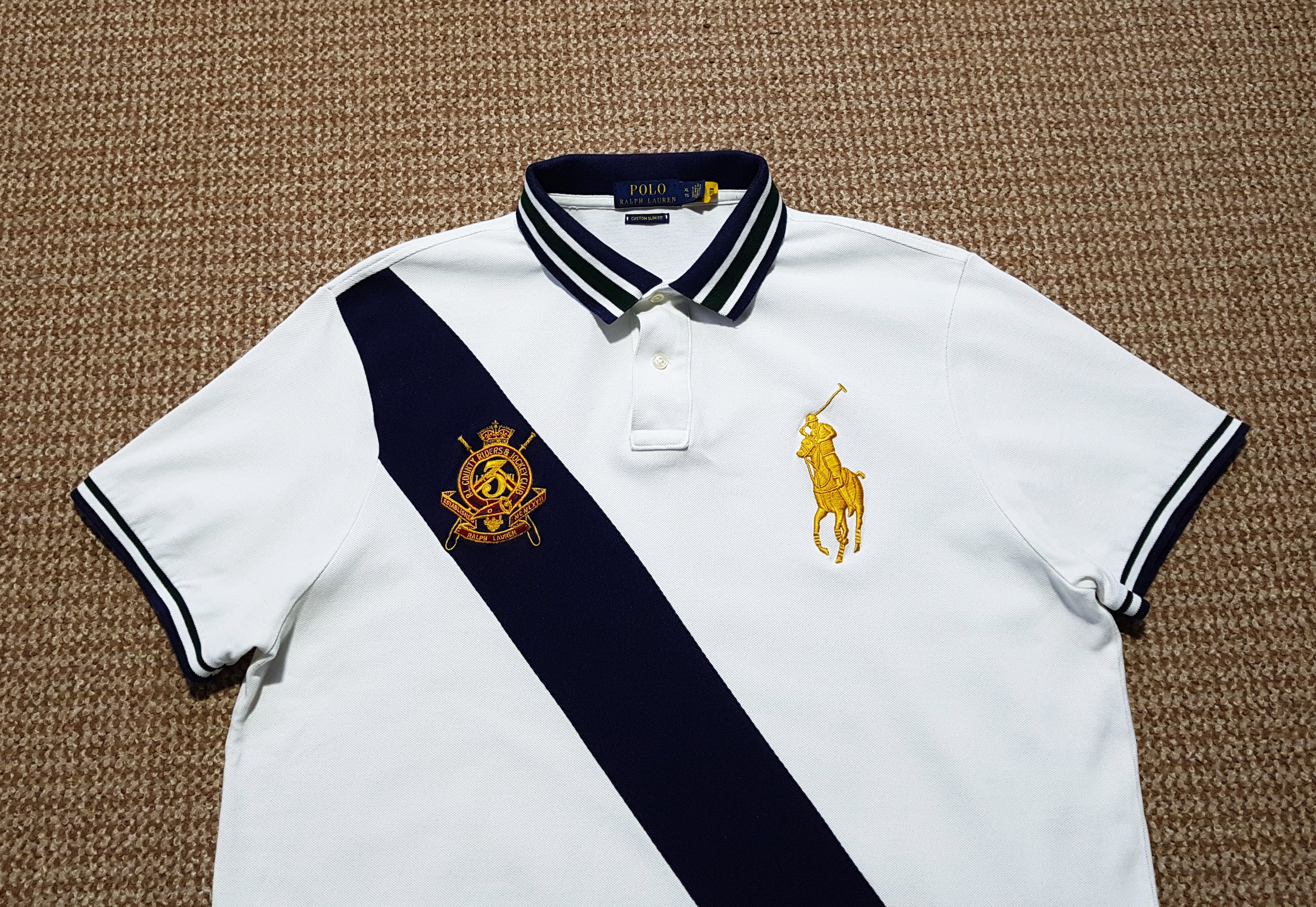 Polo Ralph Lauren Ralph Lauren Polo Big Pony Gold Crest Shirt Custom Slim XL Size US XL / EU 56 / 4 - 2 Thumbnail