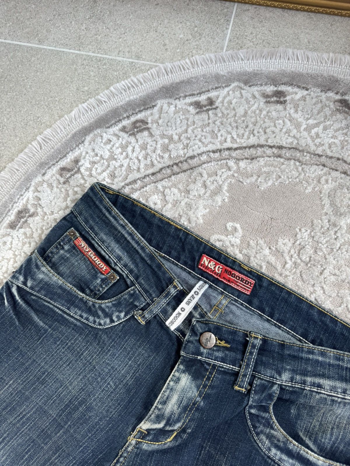 Japanese Brand vintage 2000s wide leg express darkwash y2k flared jeans Size 40" / US 18 - 7 Thumbnail