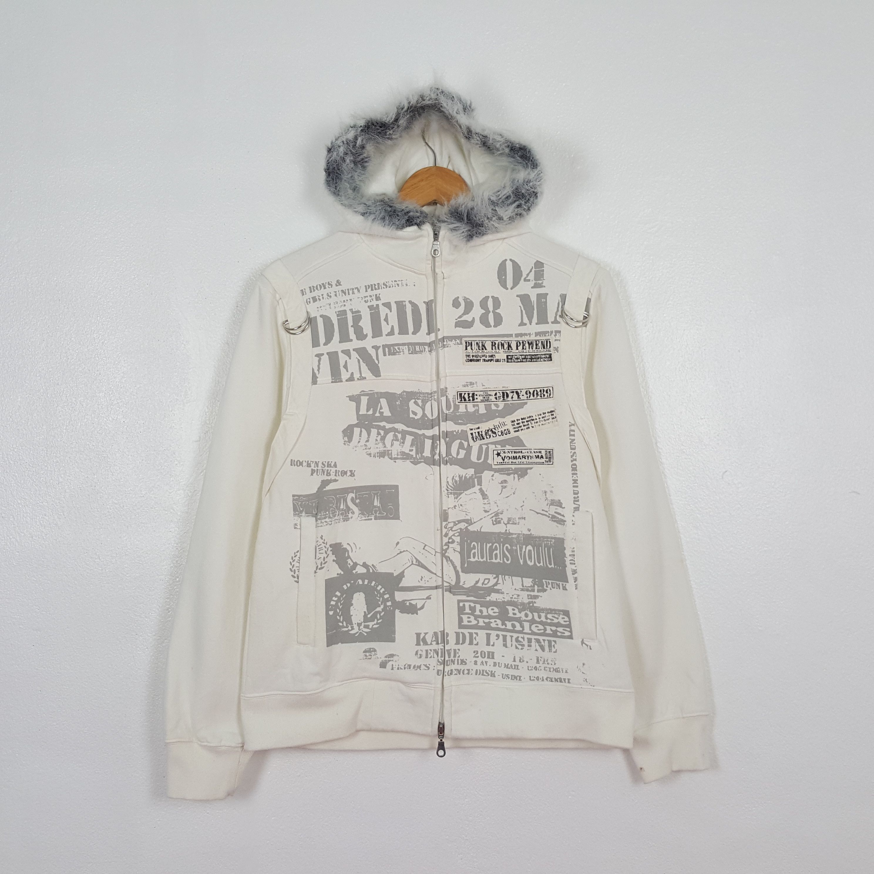 If Six Was Nine Vintage Center Clease Punk Style Hoodie C307N16 Size US S / EU 44-46 / 1 - 1 Thumbnail