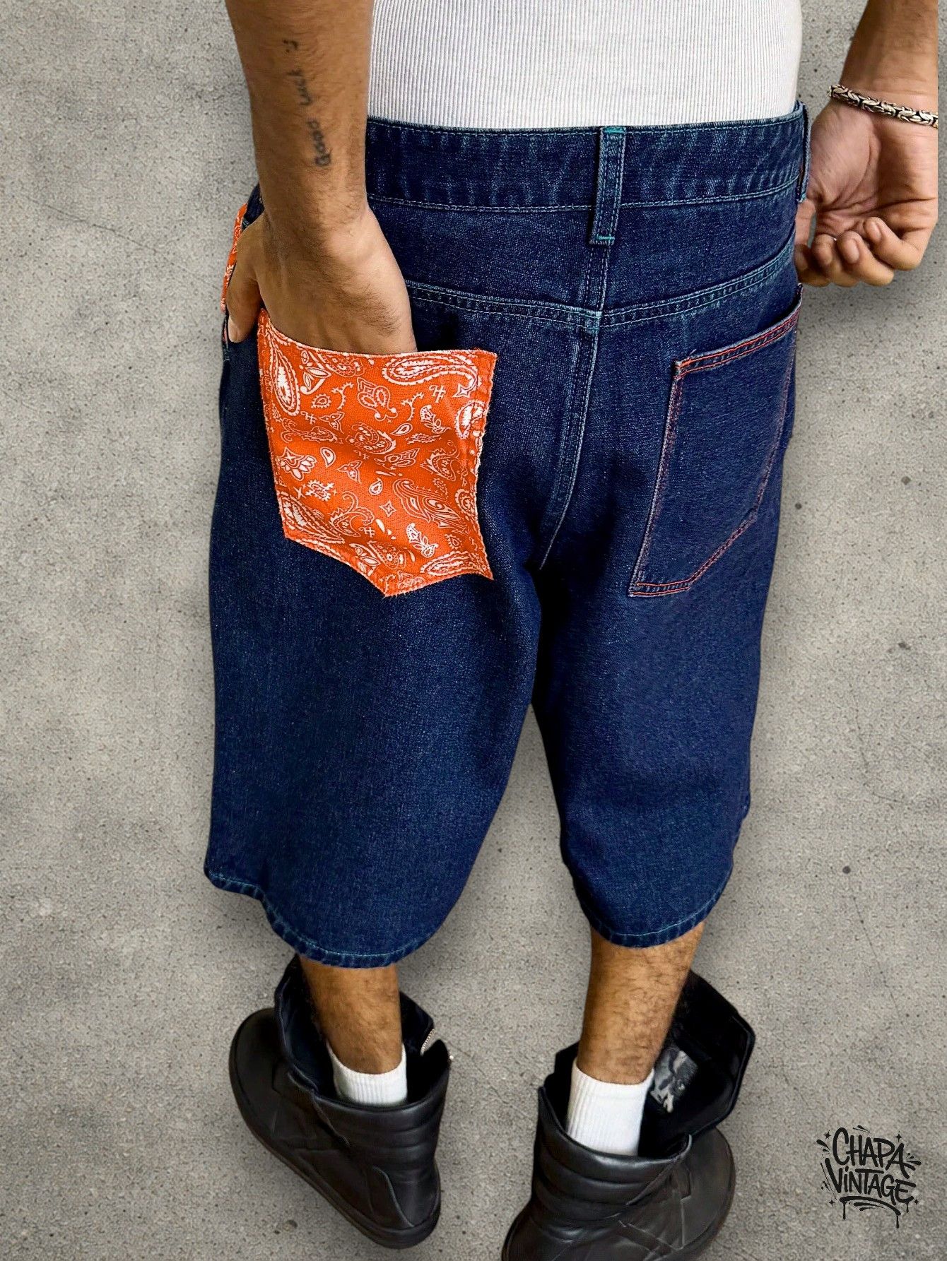 Vintage Bandana jeans jorts Size US 32 / EU 48 - 4 Thumbnail