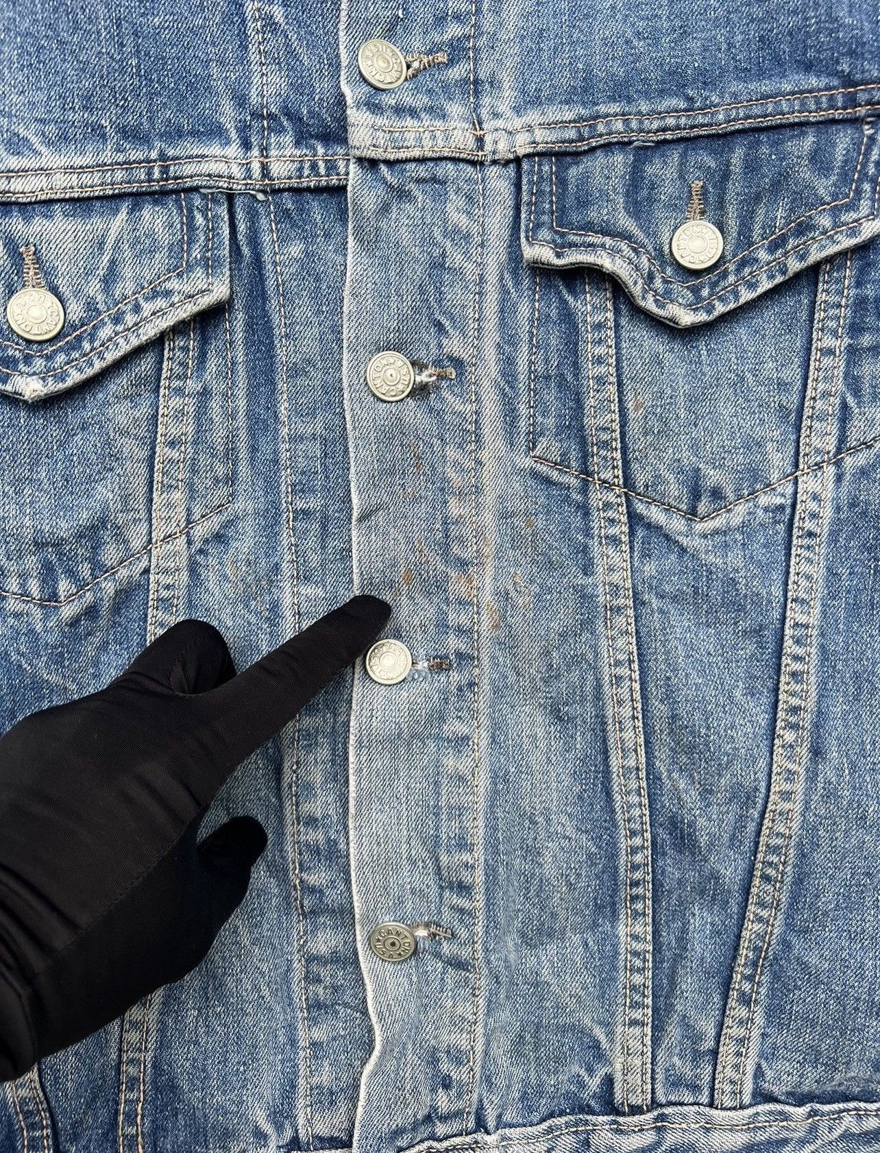 Vintage Vintage 70s Canton Denim Jacket Distressed Denim Jacket Size US S / EU 44-46 / 1 - 4 Thumbnail