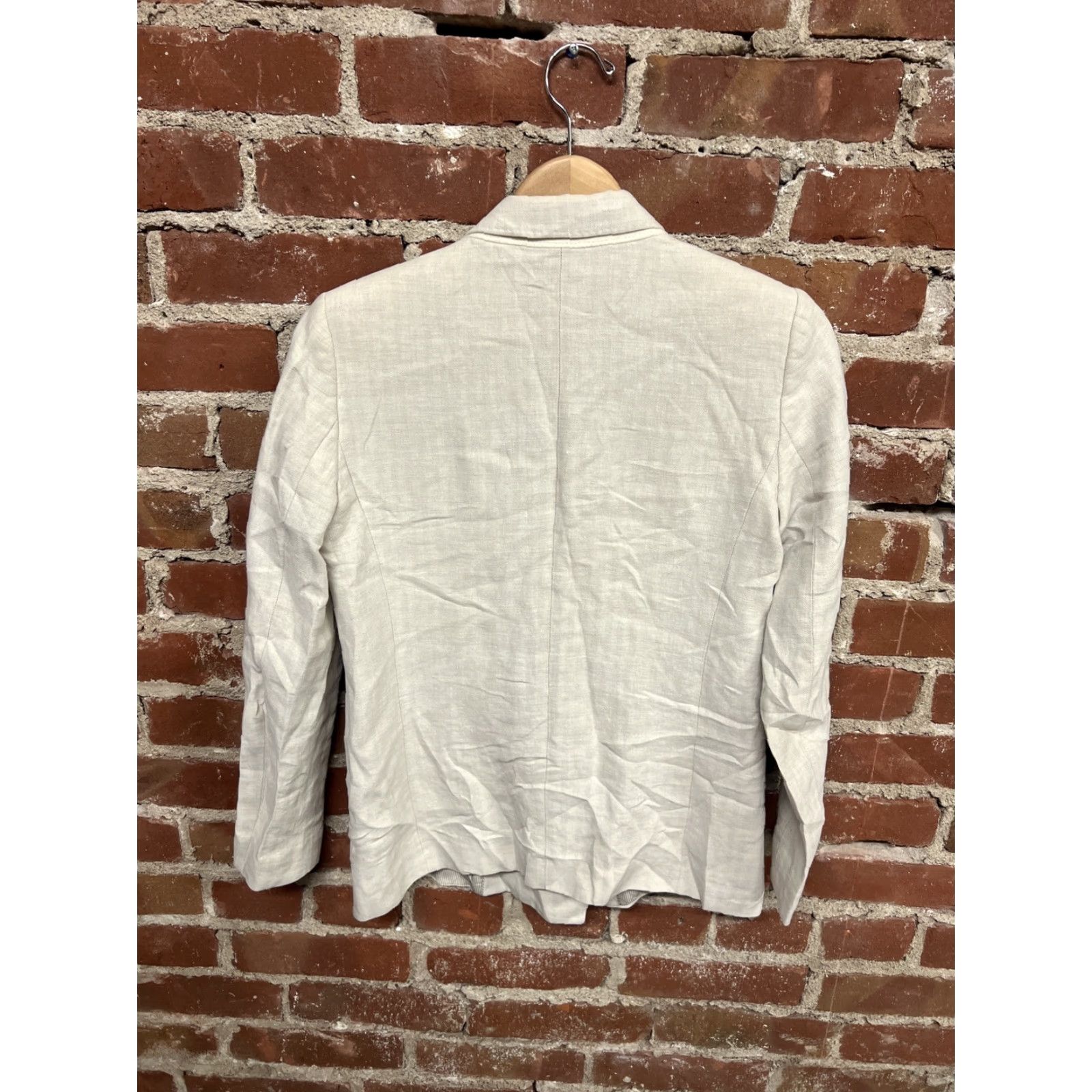 Massimo Dutti Massimo Dutti Blazer Womens Ivory Linen Long Sleeve Size 6 Blazer Women Ivory 6 Blazer Linen Solid Long Sleeve Size M / US 6-8 / IT 42-44 - 2 Thumbnail