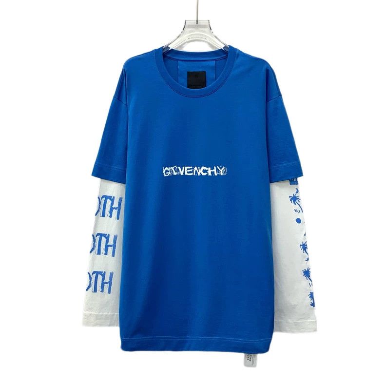 Givenchy Givenchy Blue Logo Letter Pattern T-Shirt Size US S / EU 44-46 / 1 - 1 Thumbnail