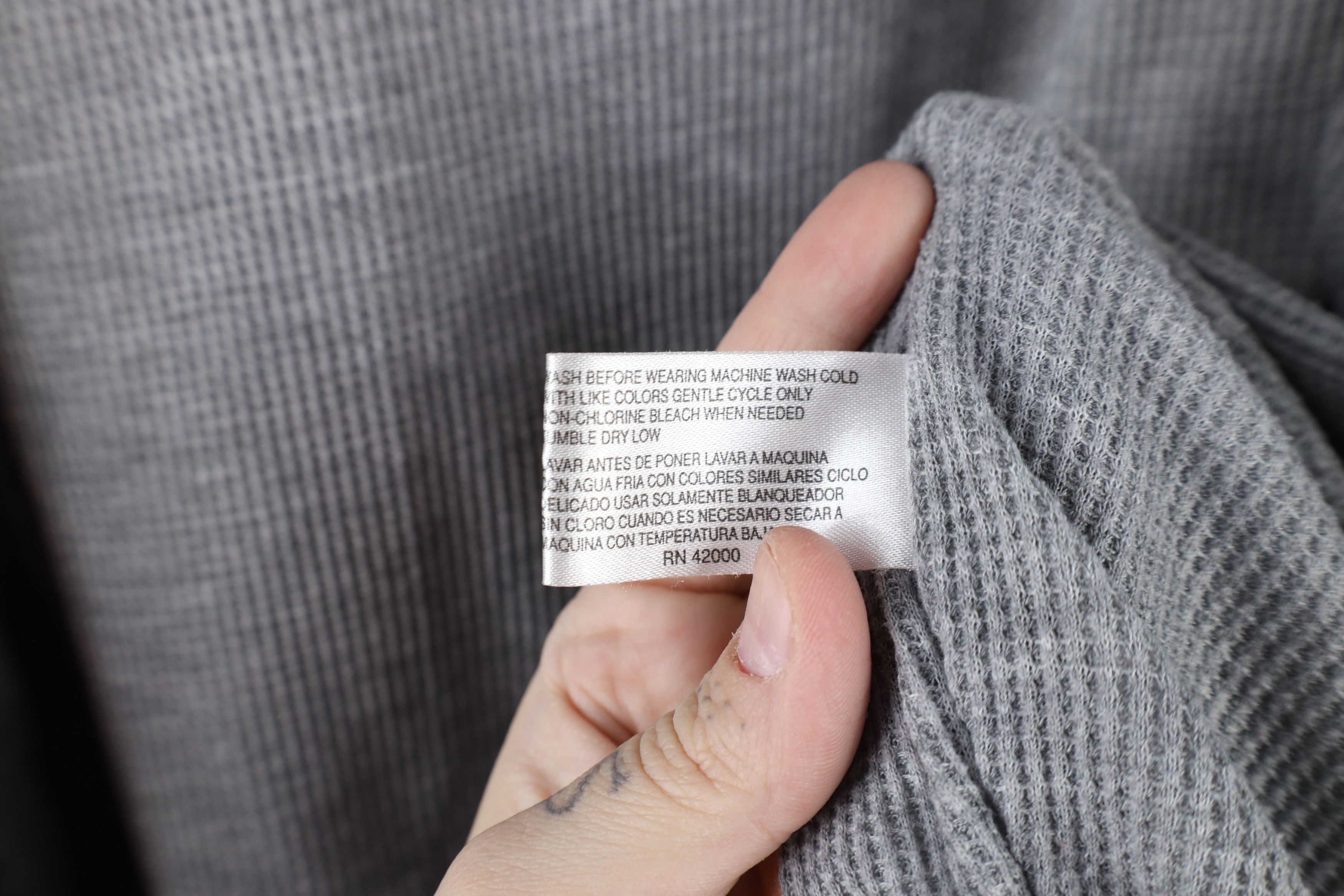 Vintage Vintage 90s Streetwear Thermal Waffle Knit Lined Hoodie Size US S / EU 44-46 / 1 - 9 Thumbnail