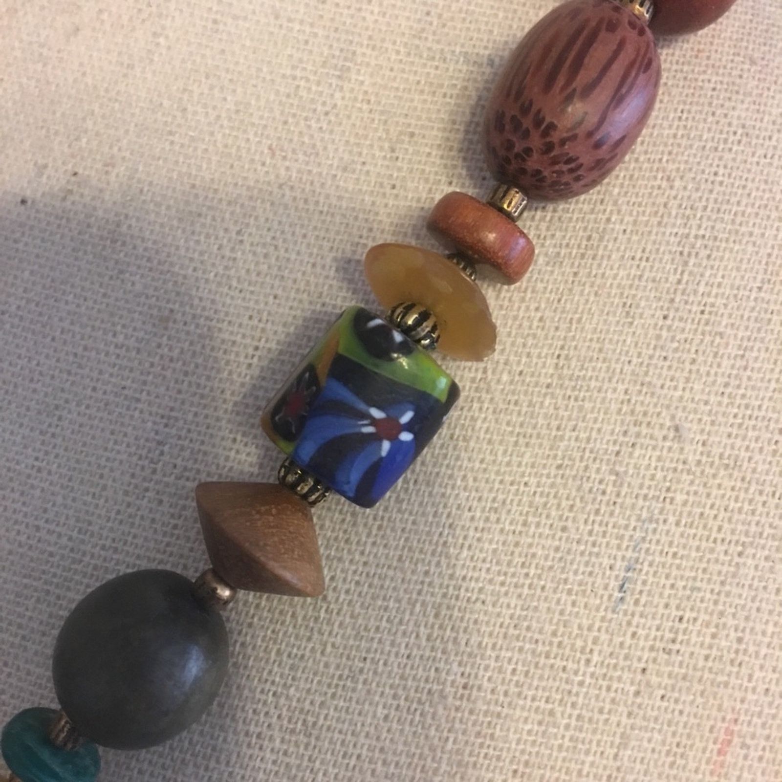 Vintage Vintage wood agate bead necklace Size ONE SIZE - 5 Thumbnail