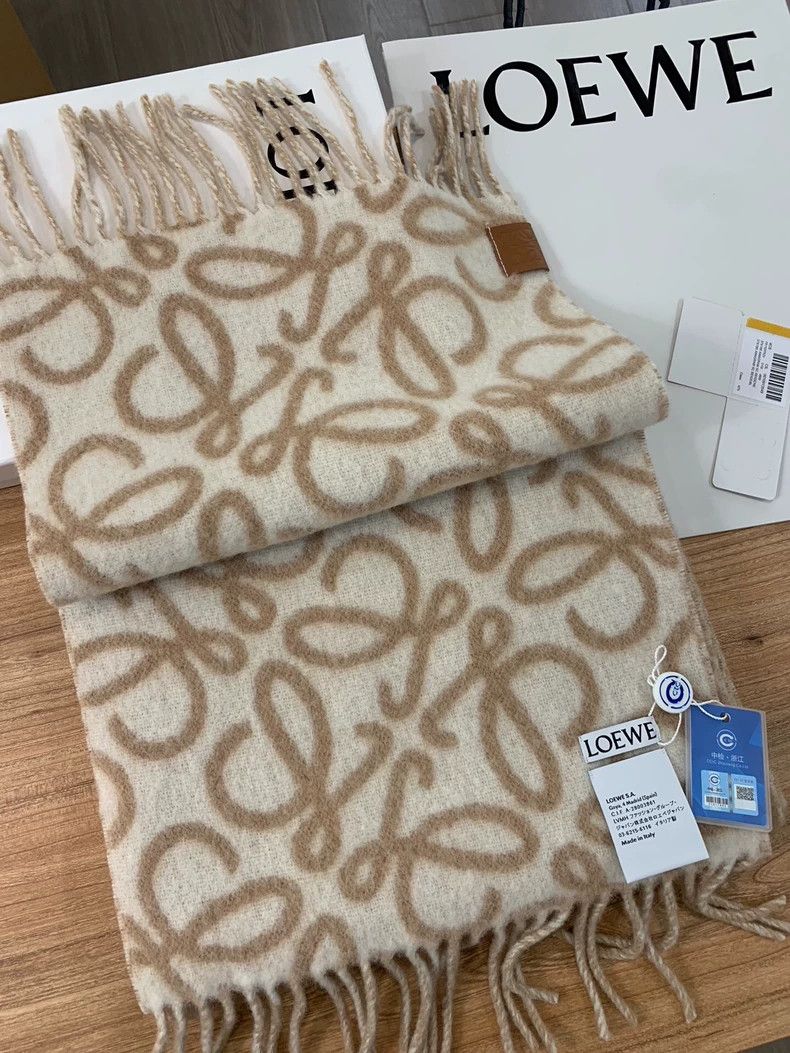 Loewe LOEWE Logo printed wool scarf Size ONE SIZE - 1 Thumbnail