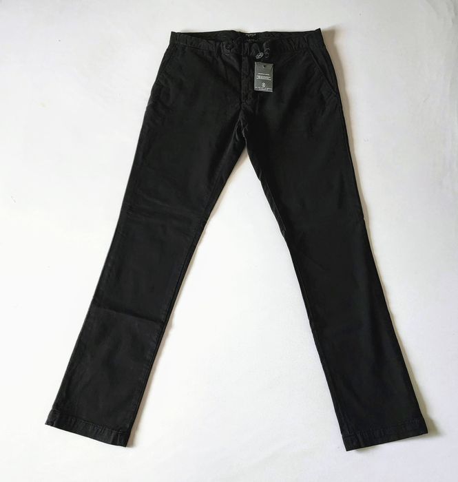Wool Linen Gurkha Trouser in Black Pinstripe