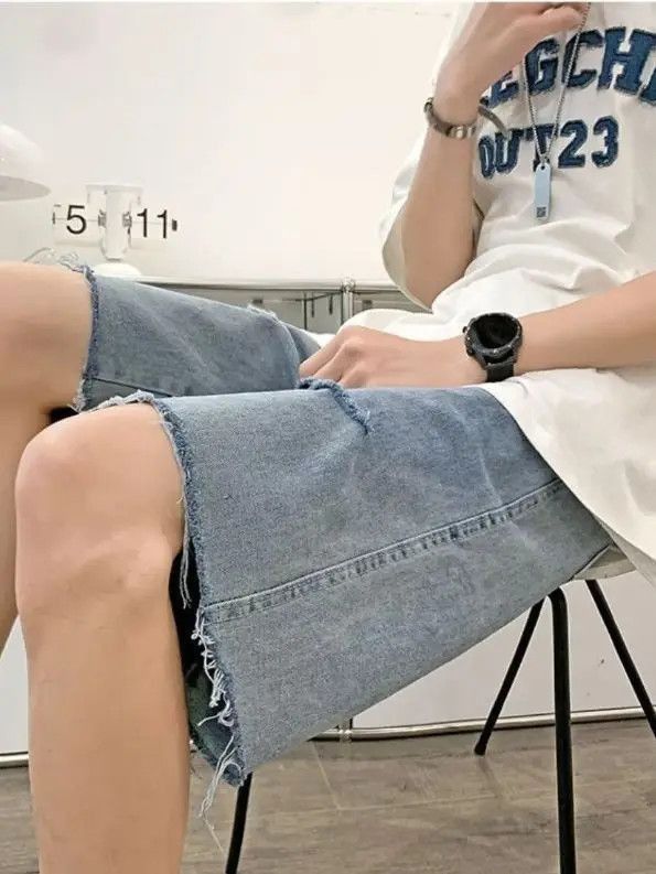 Japanese Brand High street loose ripped denim shorts Size US 32 / EU 48 - 4 Thumbnail