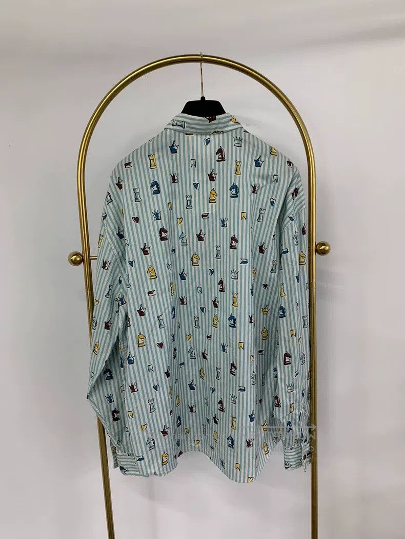 Hermes Hermes Blue striped horse head print shirt top Size XS / US 0-2 / IT 36-38 - 3 Thumbnail