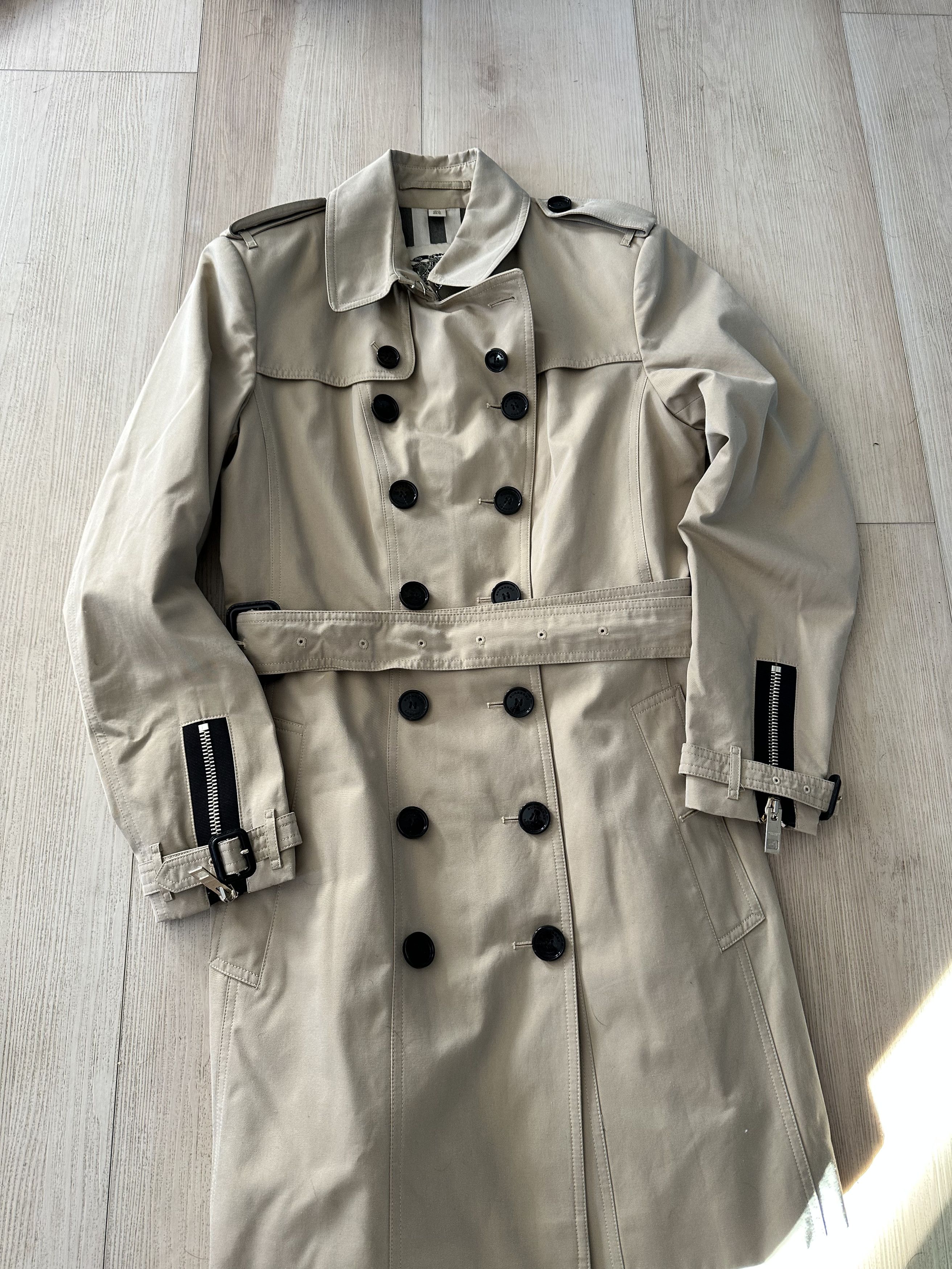 image of Burberry London Tan Mid-Length Trench Coat, Women's (Size XL)