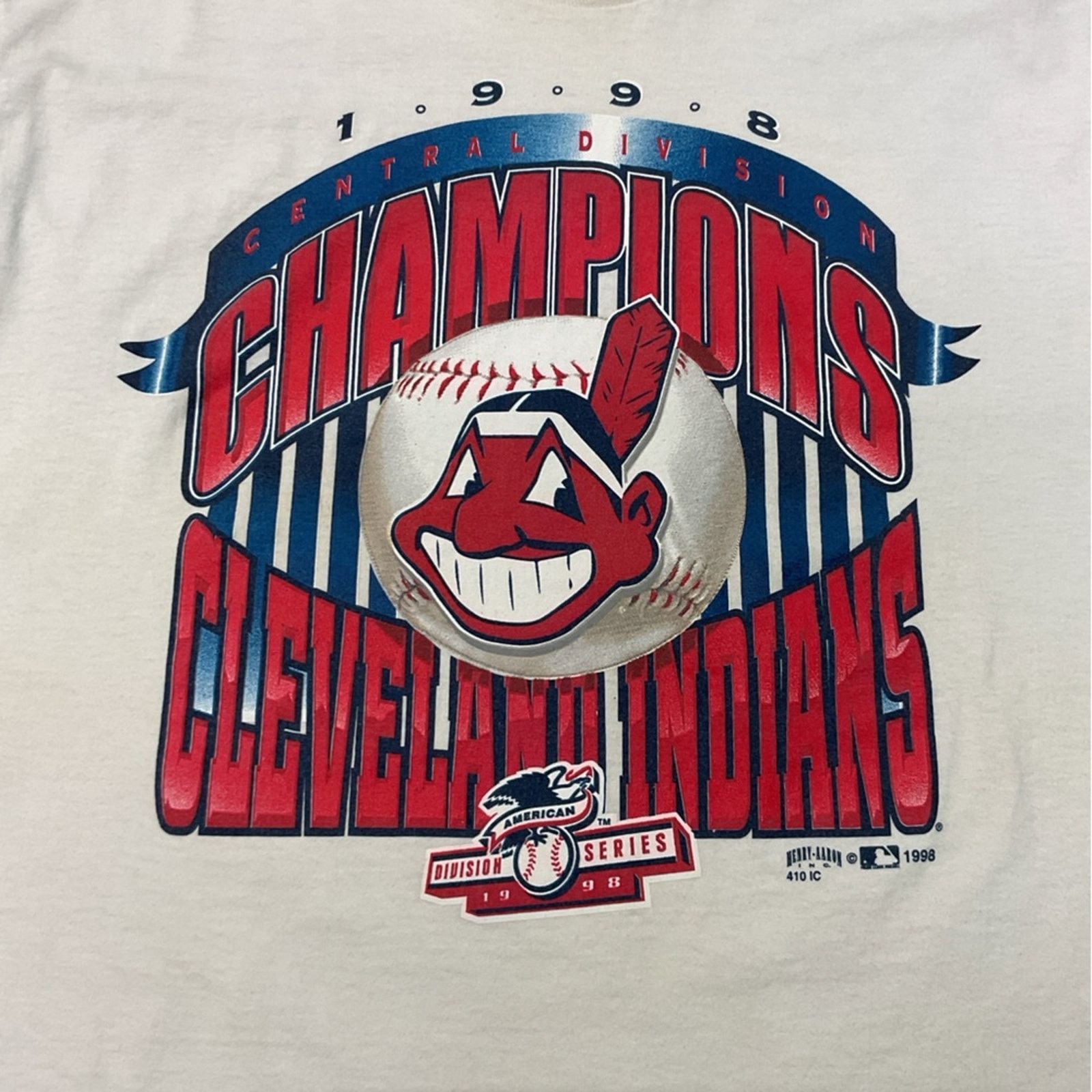 Fruit Of The Loom Vintage 1998 Cleveland Indians Champions T-Shirt Size US XL / EU 56 / 4 - 4 Thumbnail