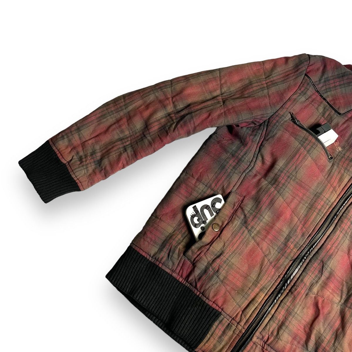 If Six Was Nine × Japanese Brand × Le Grande Bleu (L.G.B.) 🇯🇵 SUN FADED RUSH HOUR TARTAN FUR HOODIE FULL ZIP JACKET Size US L / EU 52-54 / 3 - 5 Thumbnail