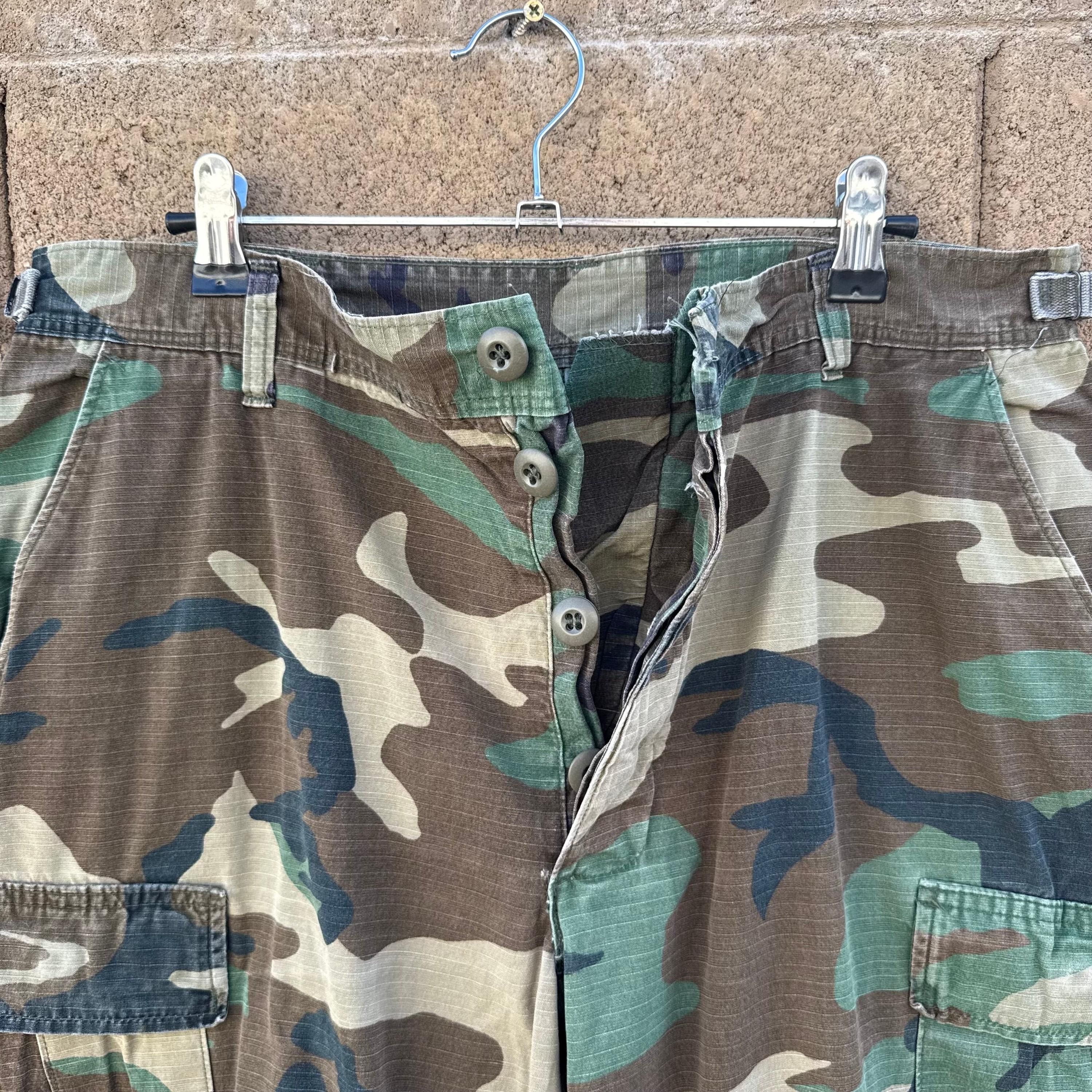 Vintage 80's US Military Woodland Camo Ripstop Cargo Pants Size US 33 - 5 Thumbnail
