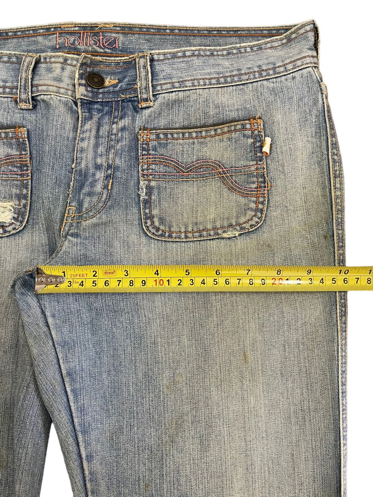 If Six Was Nine Vintage Japanese Brand Blue Wash Distress Flare Jeans Size US 33 - 12 Thumbnail