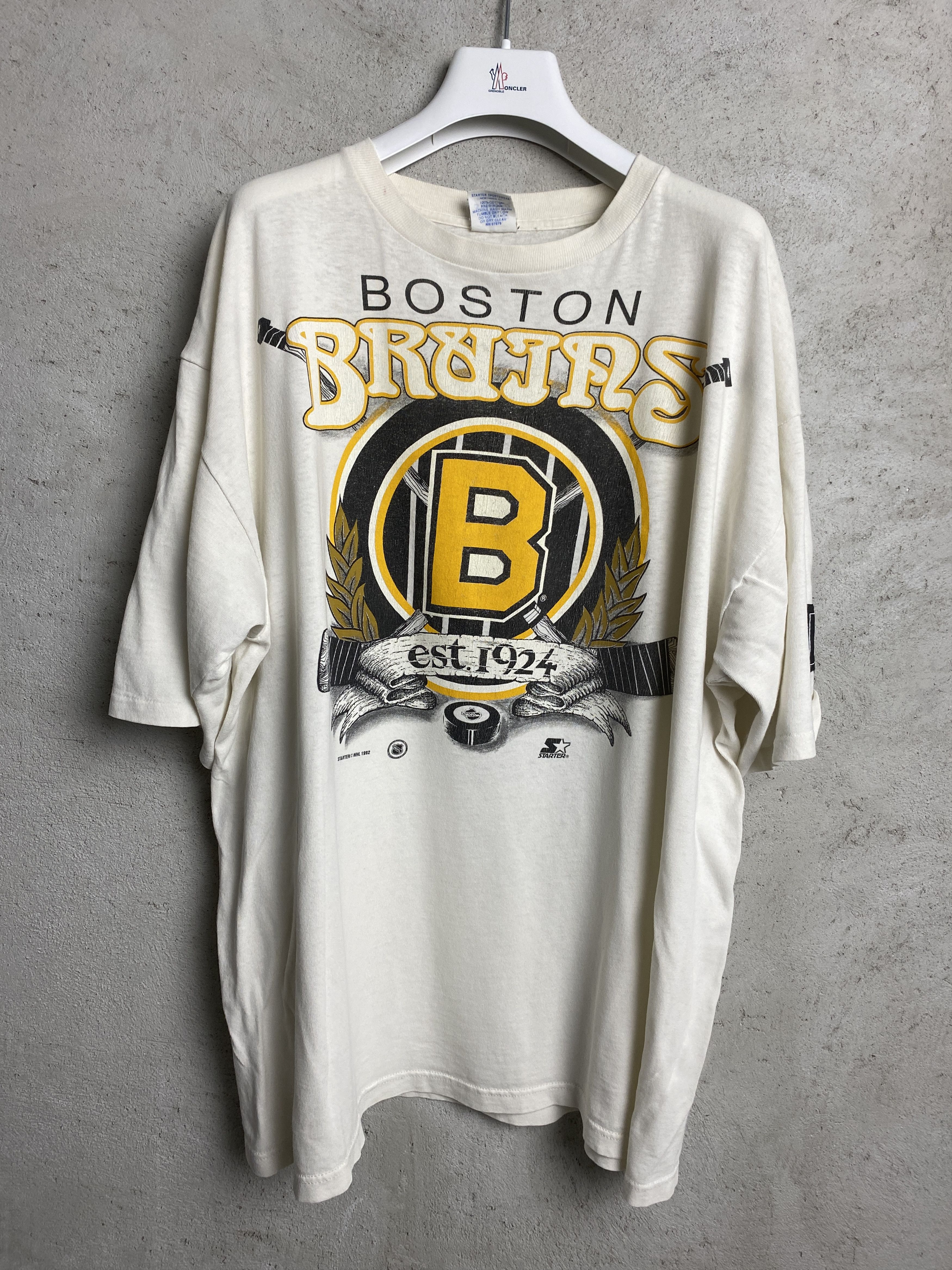 Vintage Starter 1992 t-shirt tee printed Bruins NHL
