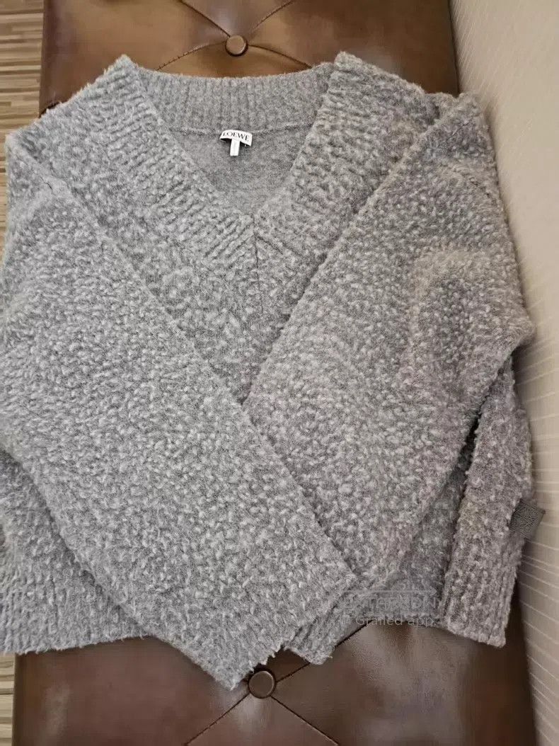 Loewe Loewe Gray Woolen Sweater, 55% Wool, 45% Nylon, Fleece Fab Size S / US 4 / IT 40 - 1 Thumbnail