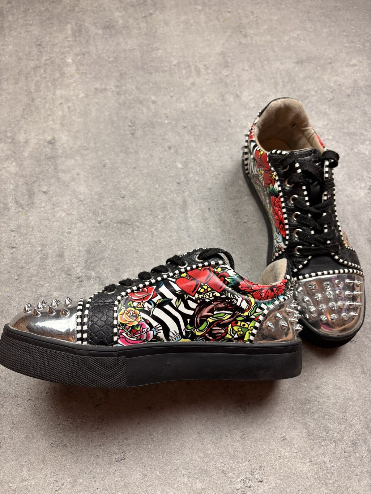 Ed Hardy Ed Hardy Studded Low-Top Sneakers shoes y2k avantgarde rare Size US 7.5 / IT 37.5 - 4 Thumbnail