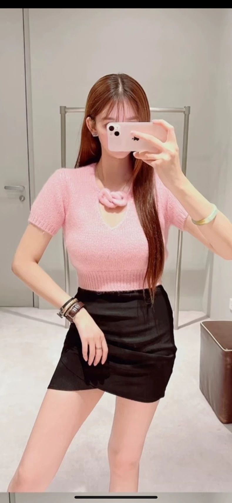 Alexander Wang V-Neck Chain Knit Top - dmc