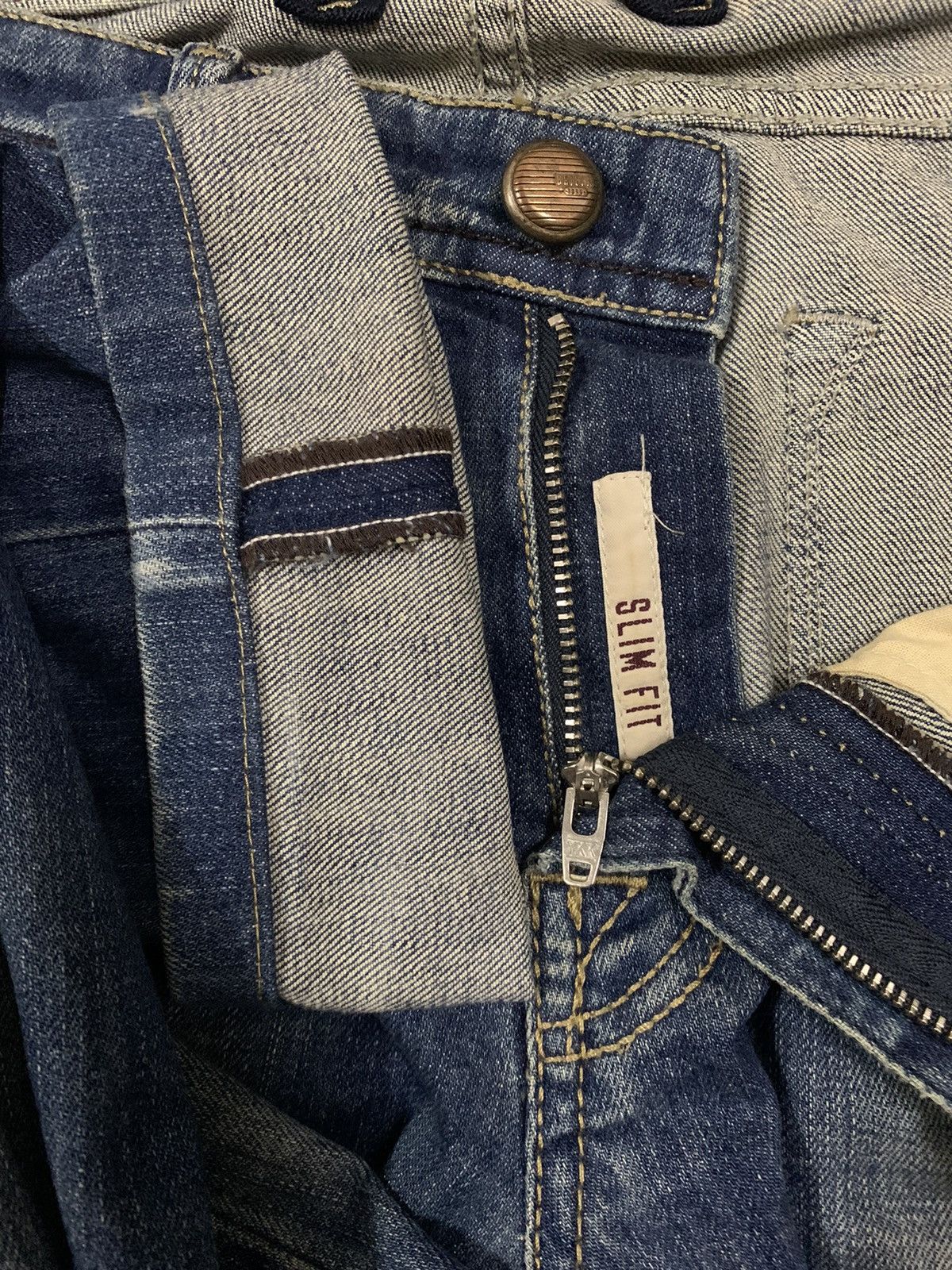 Other Y2K Briglia 1949 Slim Fit Patched Distressed Grunge Jeans Size US 30 / EU 46 - 4 Thumbnail