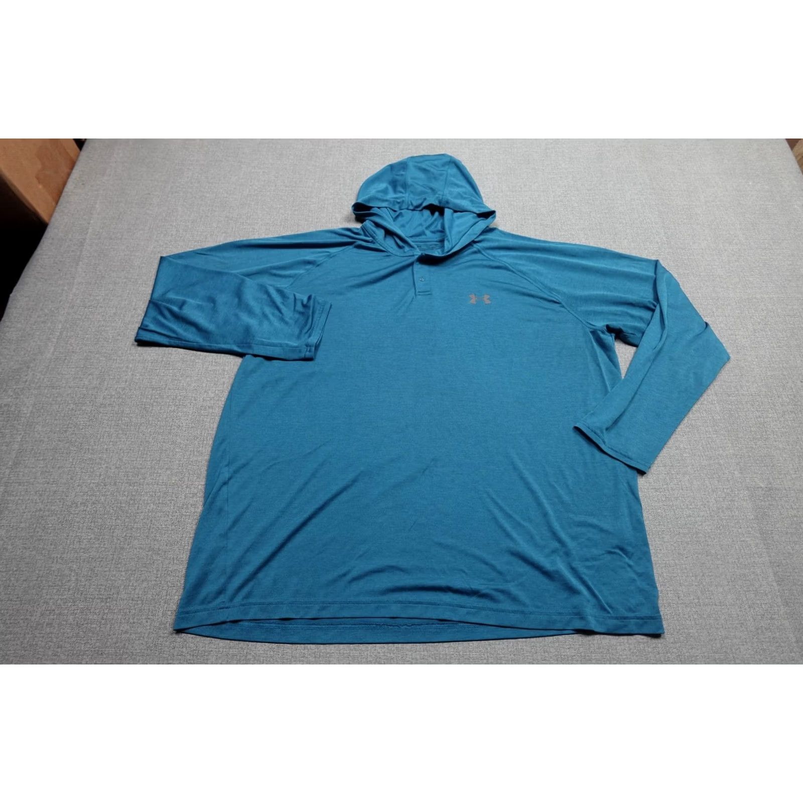 Under Armour Under Armour Sweatshirt Mens 3XL Blue Hooded Long Sleeve Henley Performance Top Size US XXL / EU 58 / 5 - 3 Thumbnail
