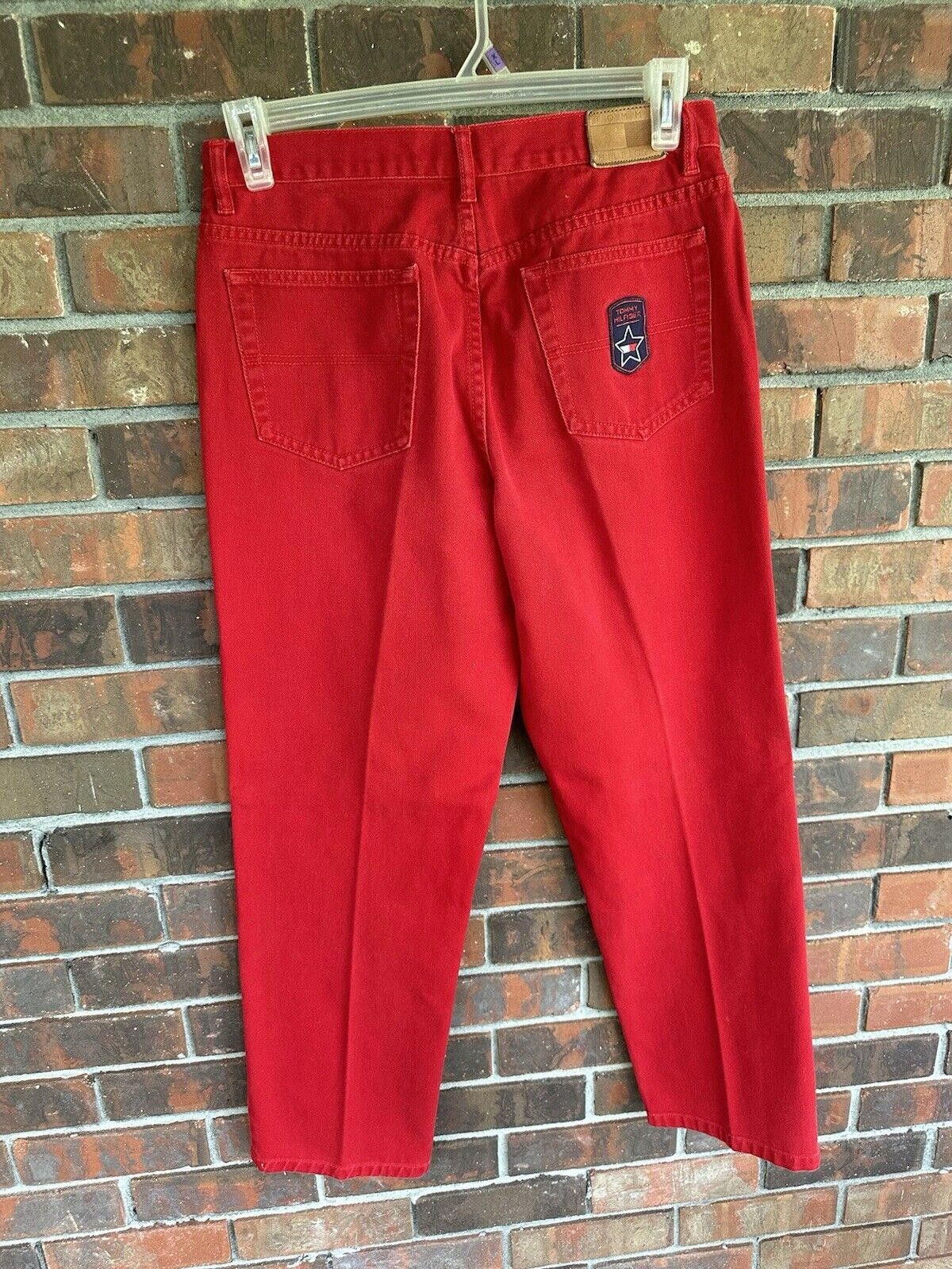 Tommy Hilfiger Tommy Hilfiger Red Cotton Denim Carpenter Jeans Vintage Size 34" / US 12 / IT 48 - 9 Thumbnail