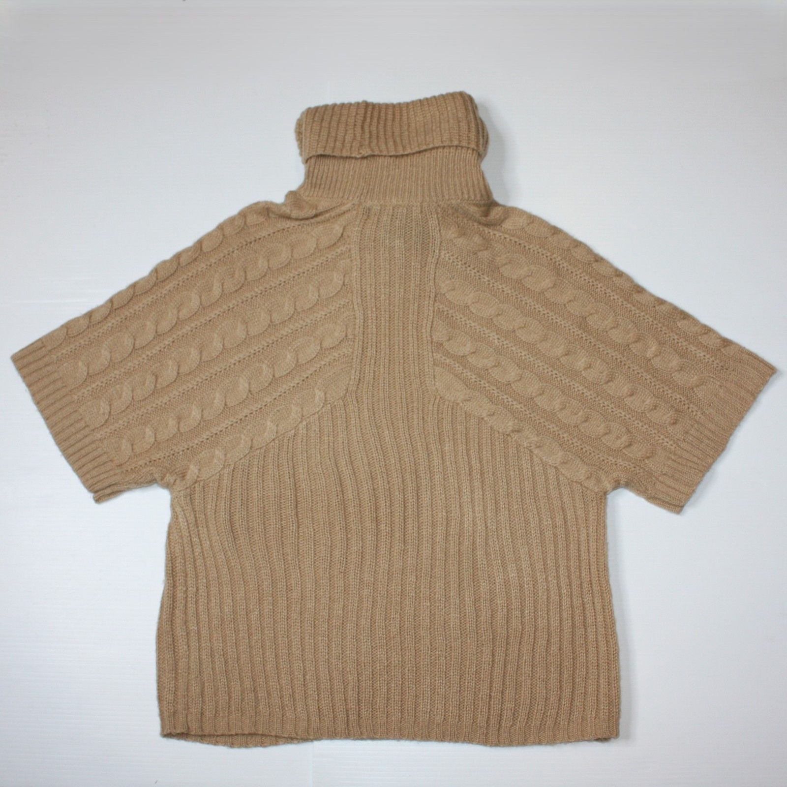Other Venue Short Sleeve Knit Cowl Neck Sweater Top in Tan Color Size L / US 10 / IT 46 - 6 Thumbnail
