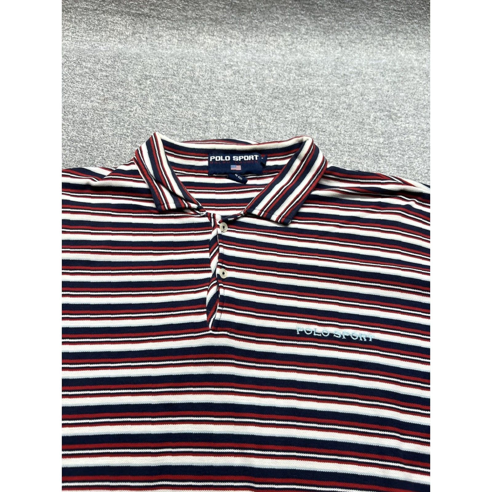 Ralph Lauren VINTAGE Polo Golf Sport Ralph Lauren Mens Extra Large Shirt Striped Red Pony Cotton Size US XL / EU 56 / 4 - 2 Thumbnail