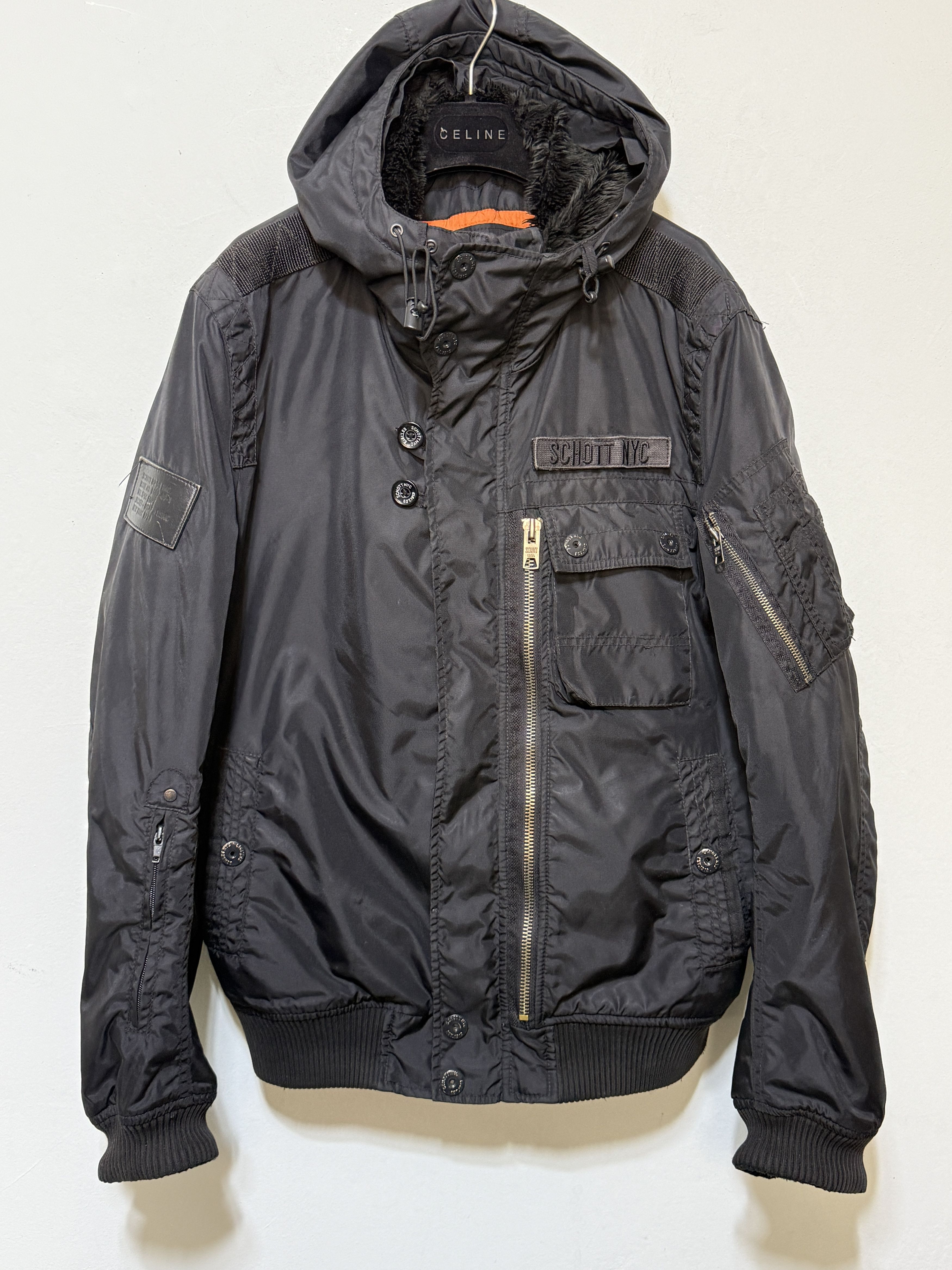 Schott Schott bomber military hooded jacket puffer size xl Size US XL / EU 56 / 4 - 2 Thumbnail