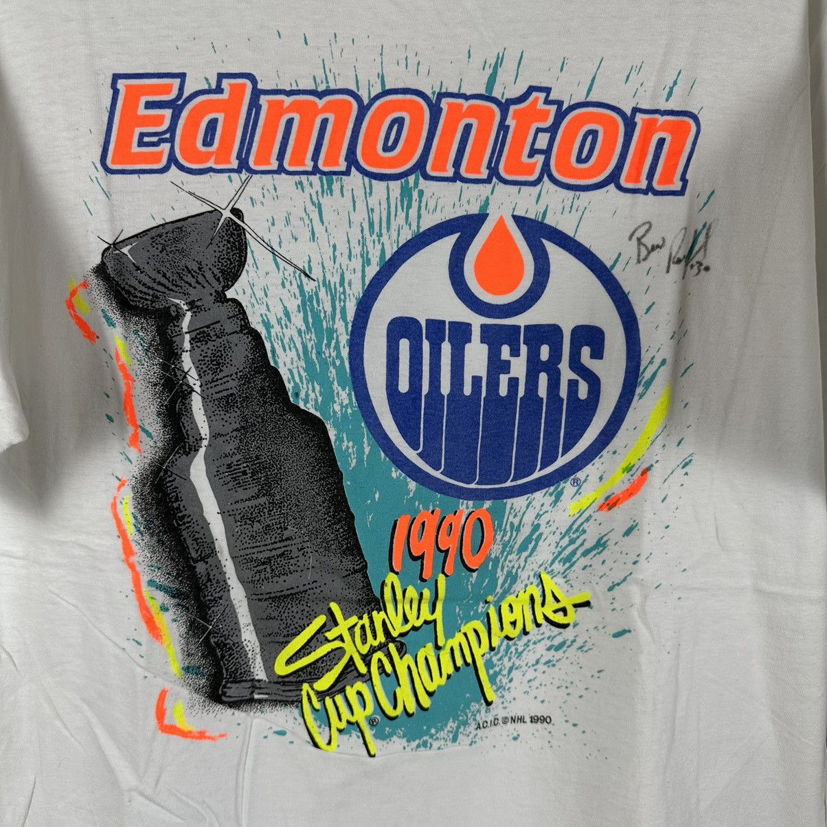 NHL Vintage 1990 Edmonton Oilers Champions NHL Large T-shirt Size US L / EU 52-54 / 3 - 3 Thumbnail