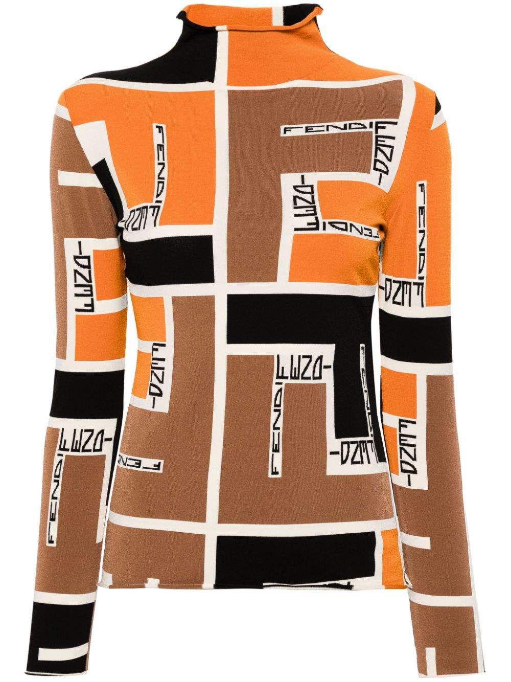 Fendi PRINTED HIGH-NECK TOP Size S / US 4 / IT 40 - 1 Thumbnail