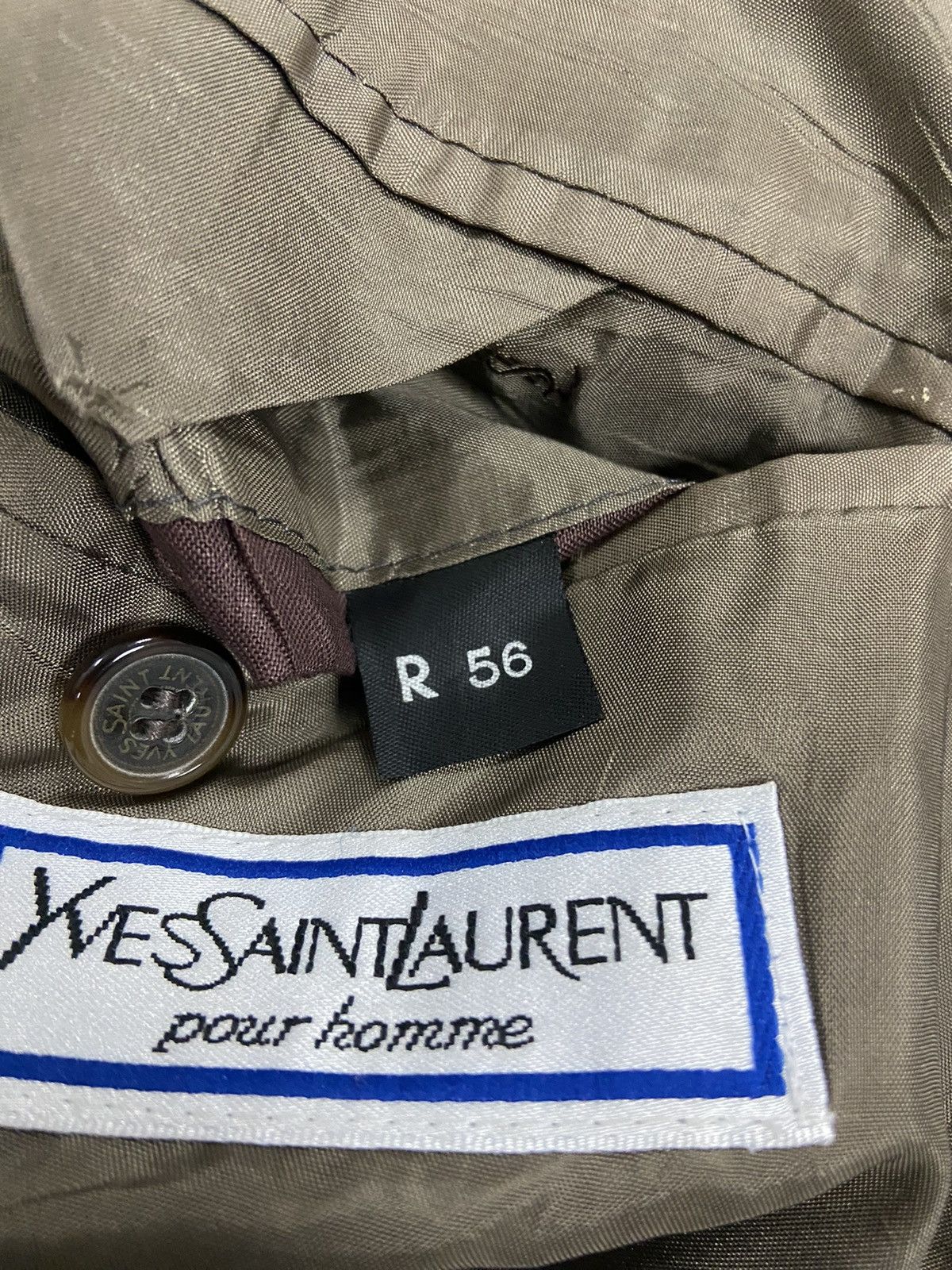 Vintage × Yves Saint Laurent Yves Saint Laurent Pour Homme Blazer Vintage Logo Luxury Size 54L - 9 Thumbnail
