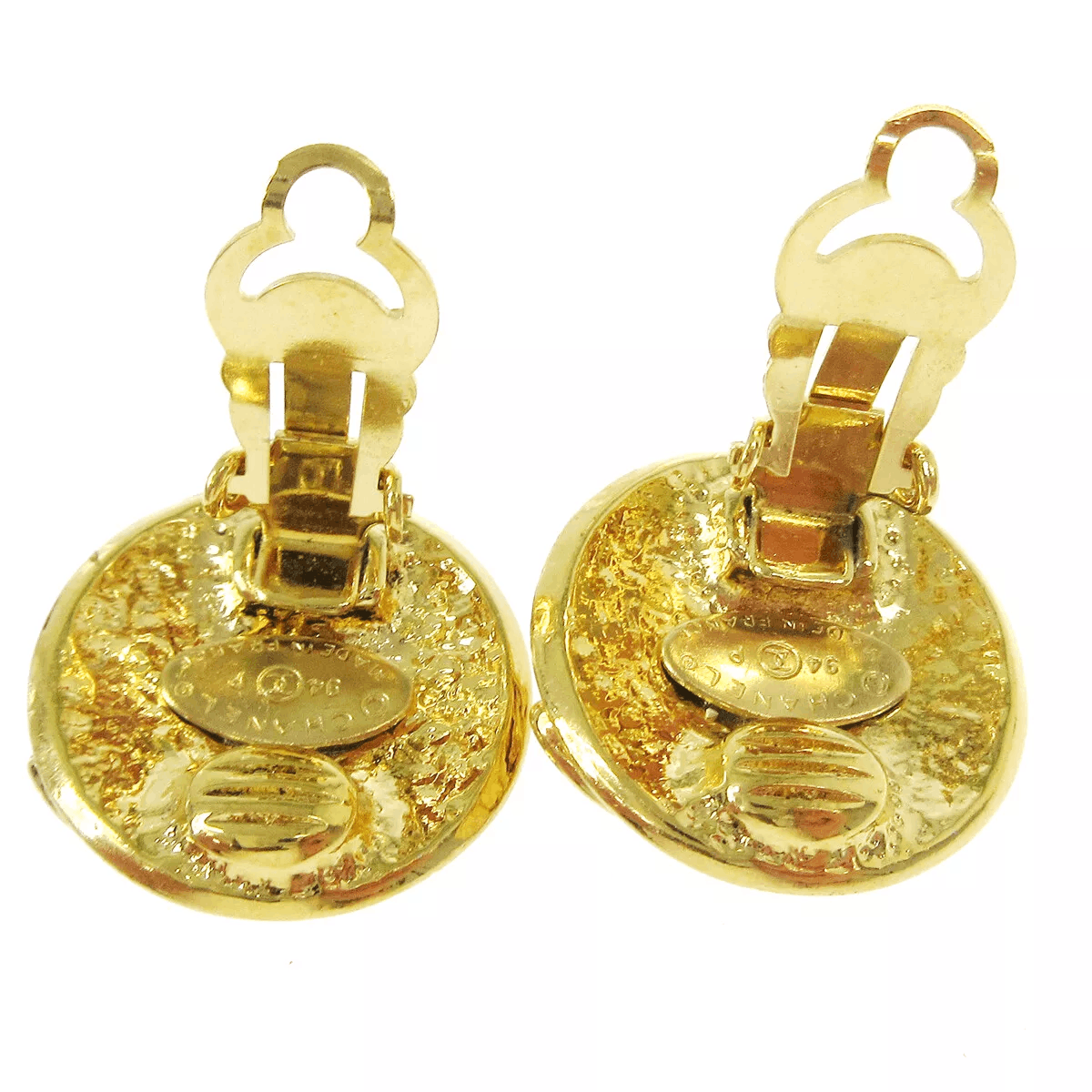 Chanel CHANEL CC Logos Button Motif Earrings Gold-Tone Size ONE SIZE - 9 Thumbnail