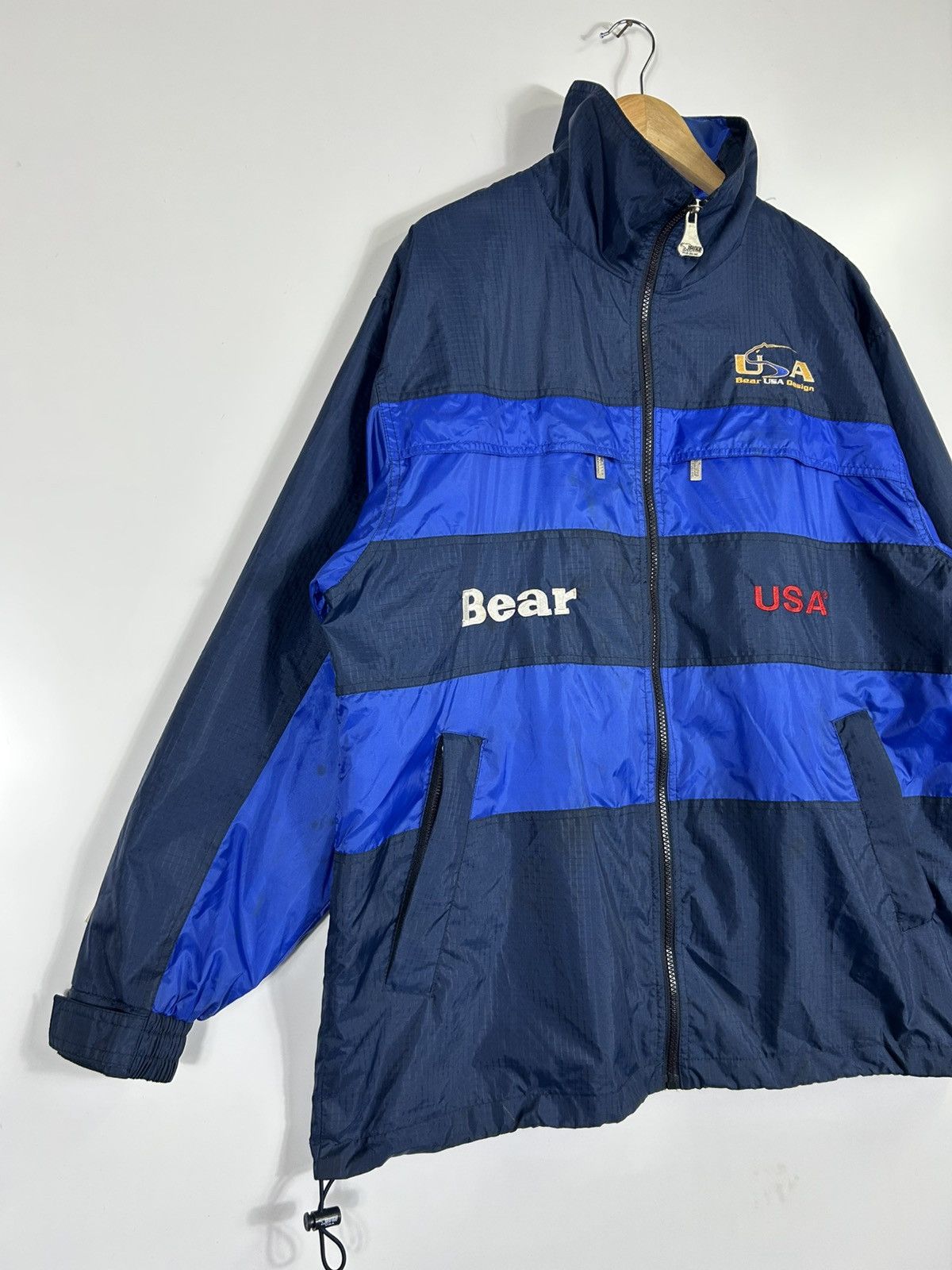 Vintage ⚡️Vintage Bear USA Zipper Windbreaker Jacket Size US L / EU 52-54 / 3 - 2 Thumbnail