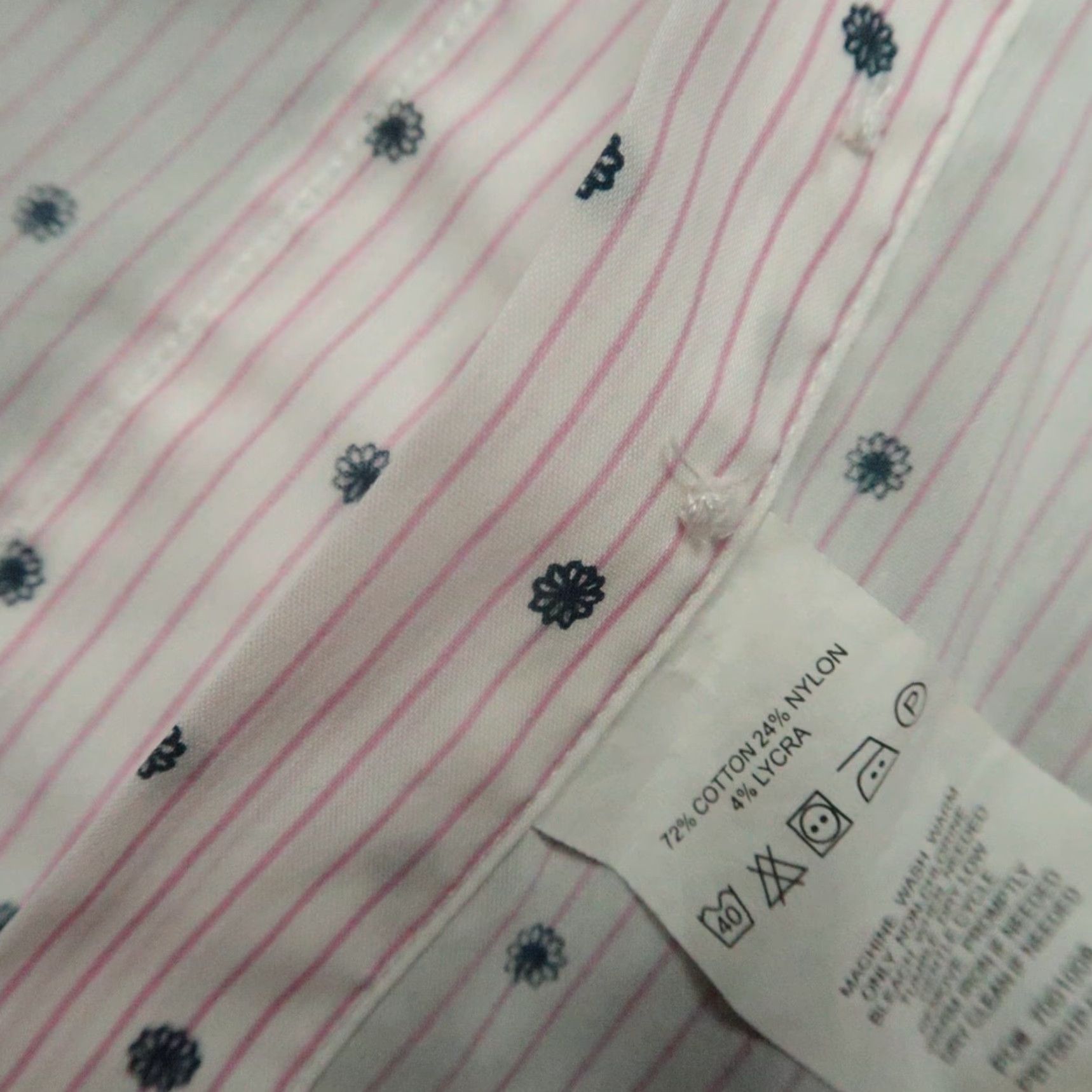 Psycho Bunny Psycho Bunny Shirt Men L White Pink Striped Floral Long Sleeve Modern Fit Size US L / EU 52-54 / 3 - 5 Thumbnail