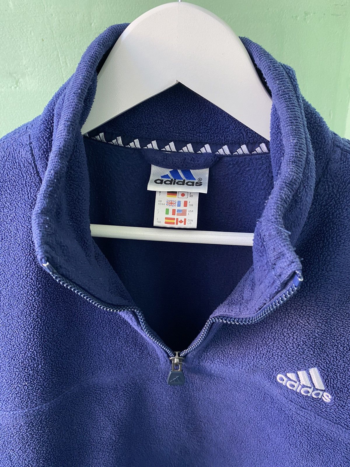 Adidas × Vintage Vintage 90’s Fleece Jacket Size US L / EU 52-54 / 3 - 4 Thumbnail