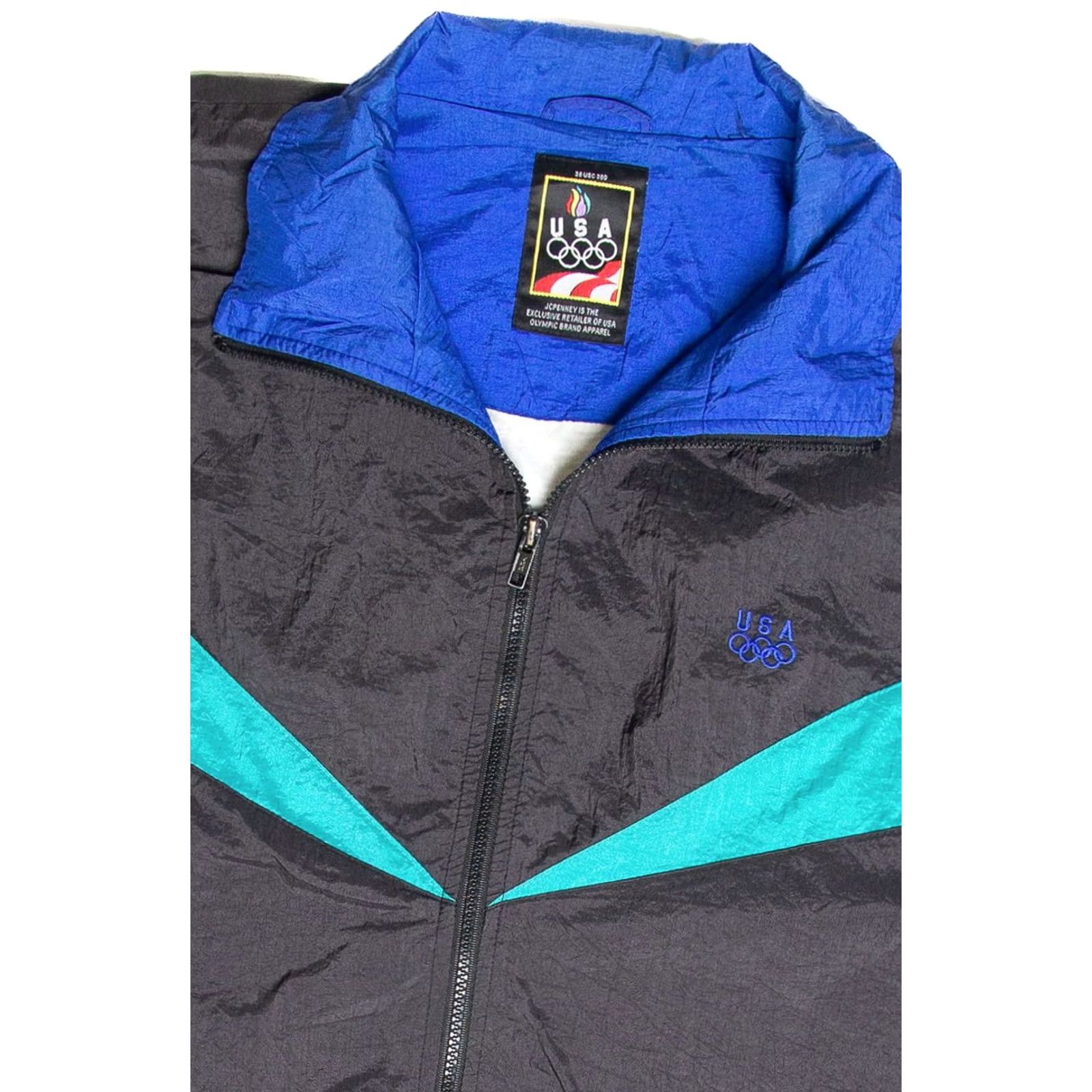 JCPenney VINTAGE JC Penney Team USA Olympics XL Blue 80s Retro Track Jacket X-Large Blue 80s Olympics Mens Boys Womens Size US XL / EU 56 / 4 - 2 Thumbnail