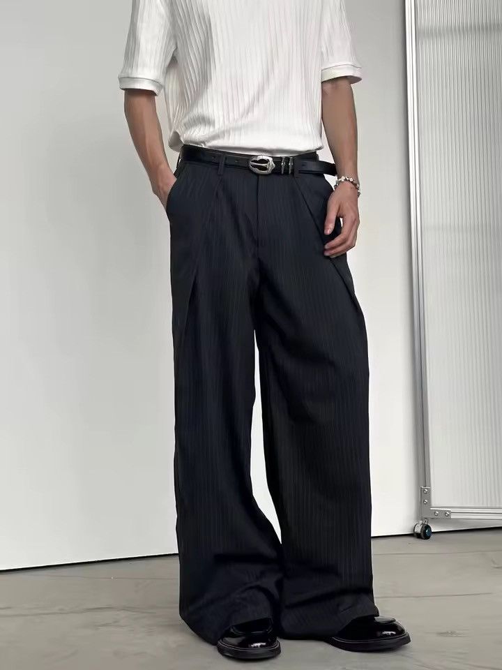 Retro Style Striped Loose Baggy Casual Pants