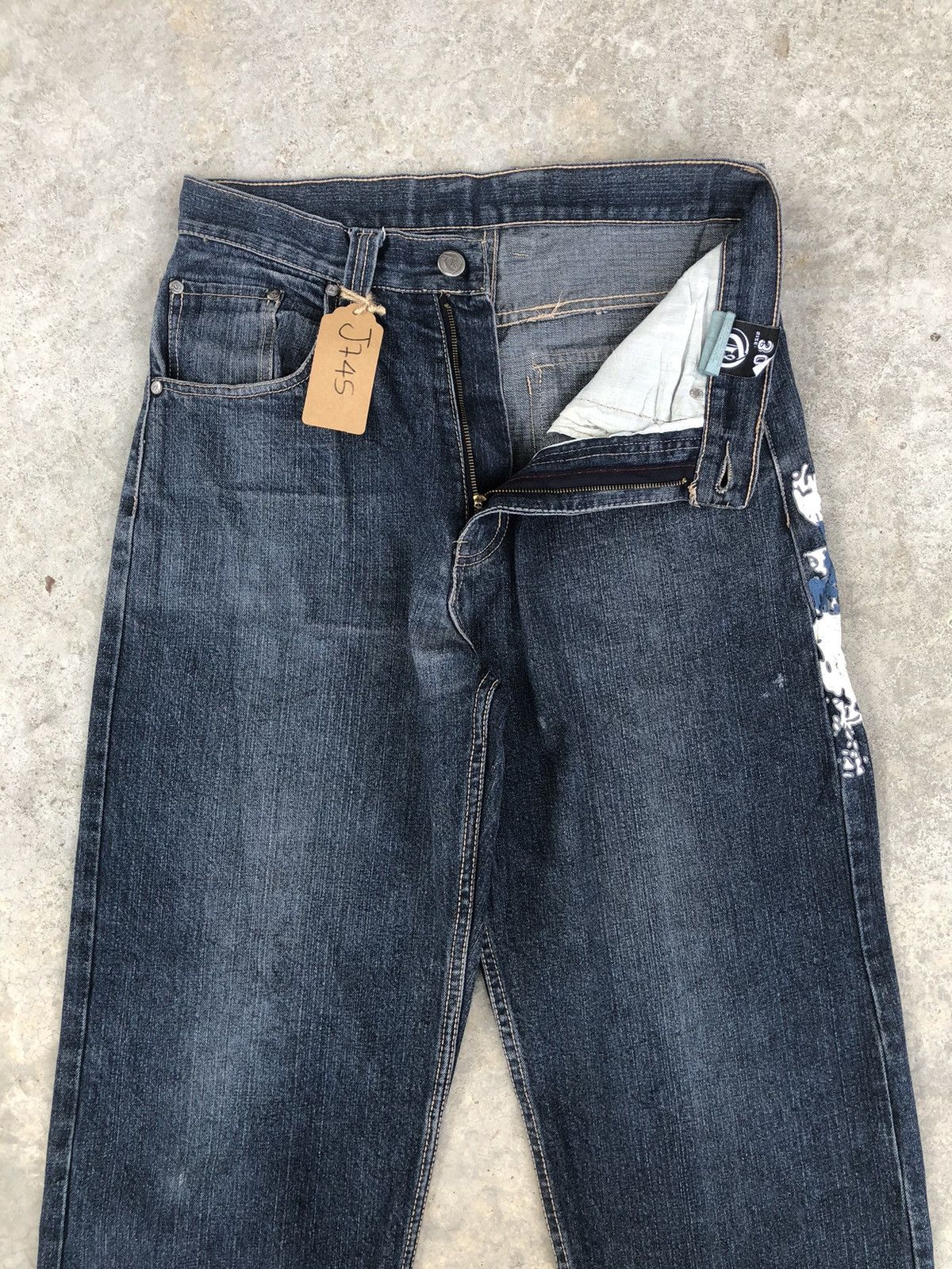 Japanese Brand Baggy Jeans Townz Spellout Distressed Jeans Size US 32 / EU 48 - 3 Thumbnail