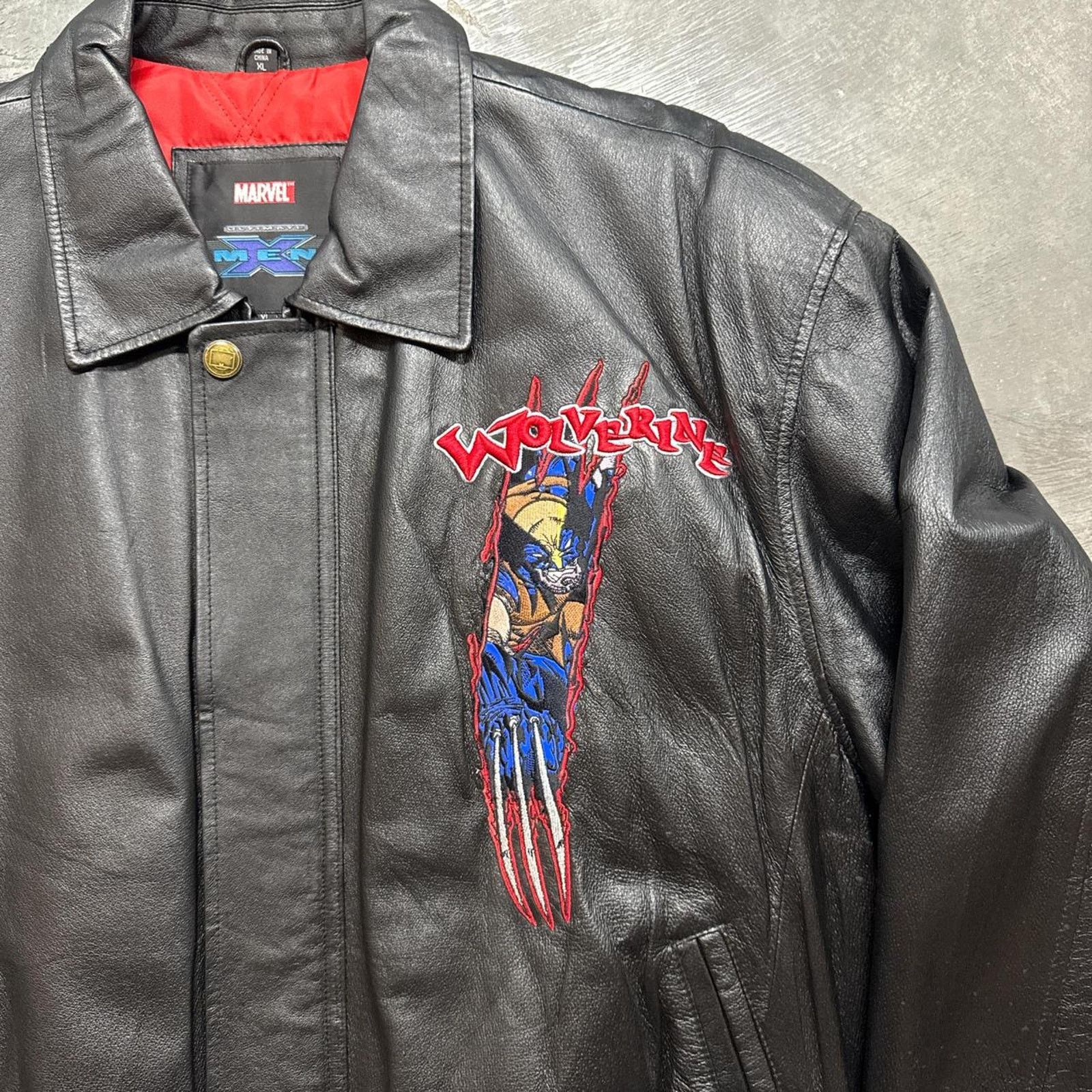 Marvel Comics × Vintage Vintage 2002 Marvel Wolverine Ultimate X-Men Leather Jacket Size US XL / EU 56 / 4 - 4 Thumbnail